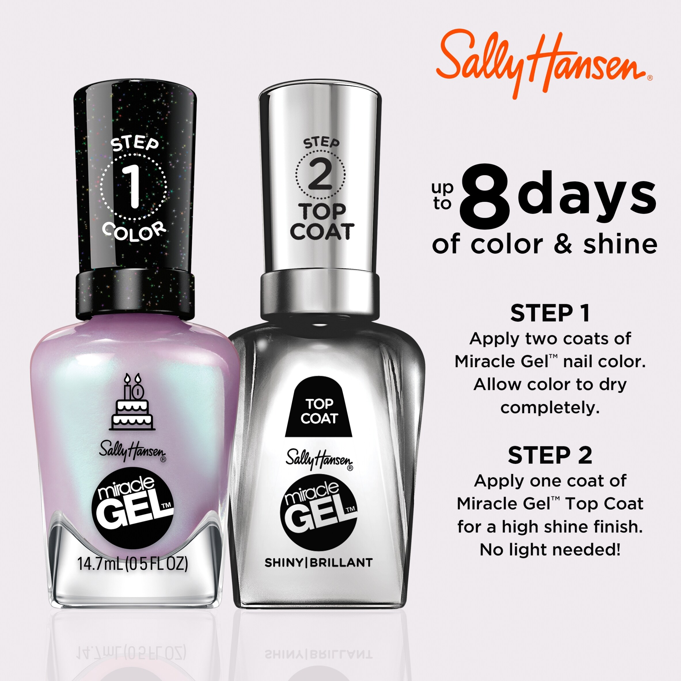 Sally Hansen Miracle Gel Nail Polish - 532 Affairy to Remember 14.7ML thumbnail 3