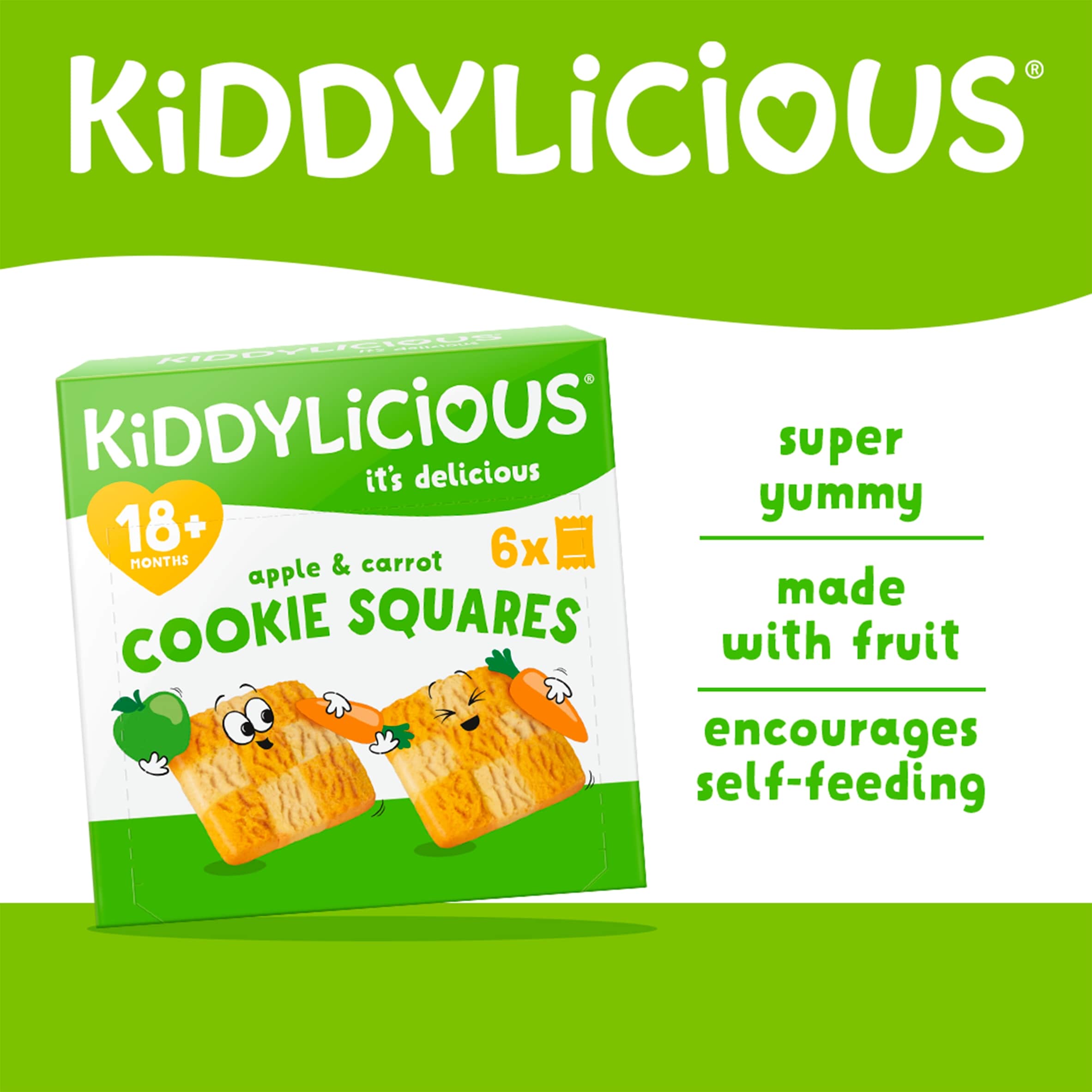 Kiddylicious Apple & Carrot Cookie Squares 6x24g thumbnail 2