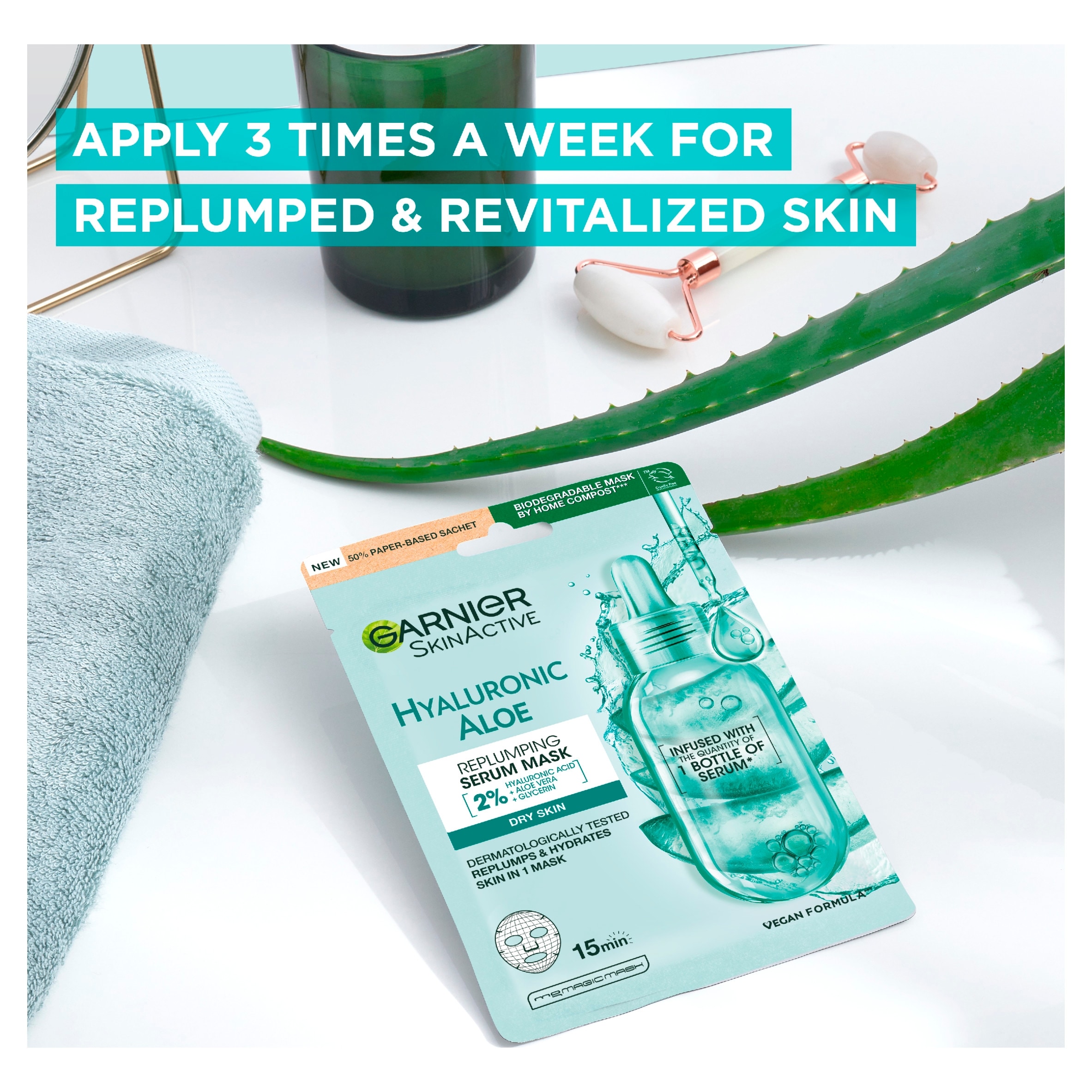Garnier Hyaluronic Aloe Replumping Serum Mask 28g thumbnail 4