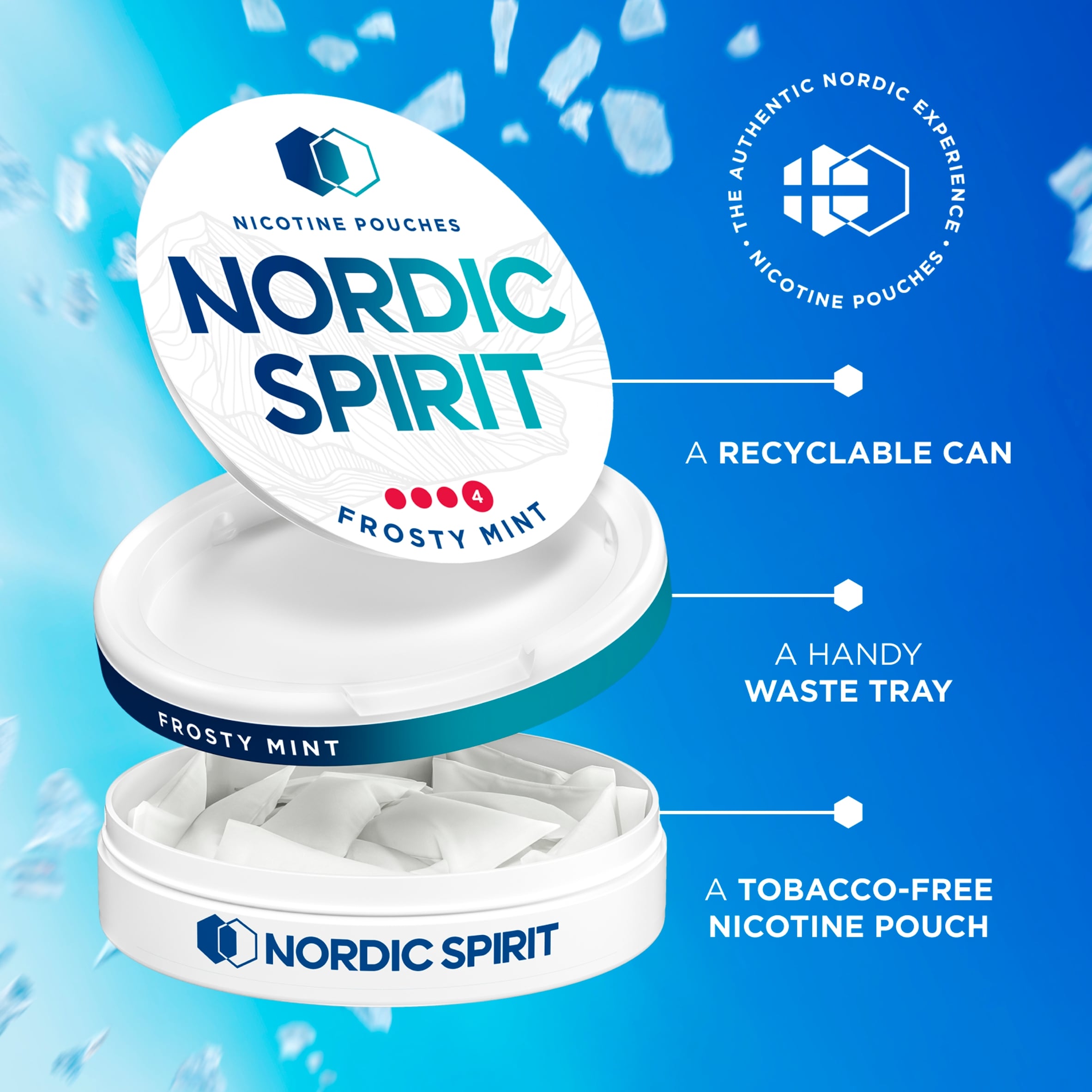Nordic Spirit Frosty Mint Tobacco Free Nicotine Pouches Extra Strong 20 Pack 11mg 14g thumbnail 4