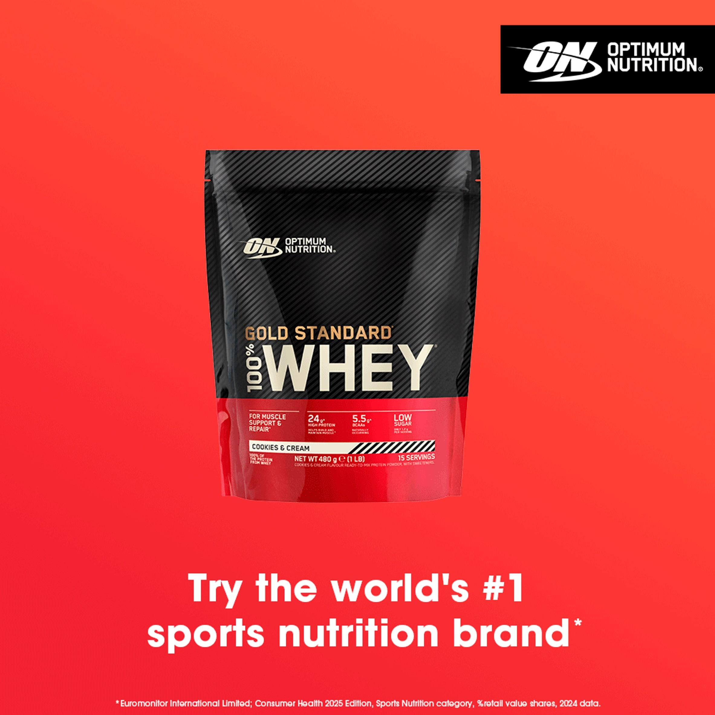 Optimum Nutrition Gold Standard Whey Cookies & Cream 480g thumbnail 3