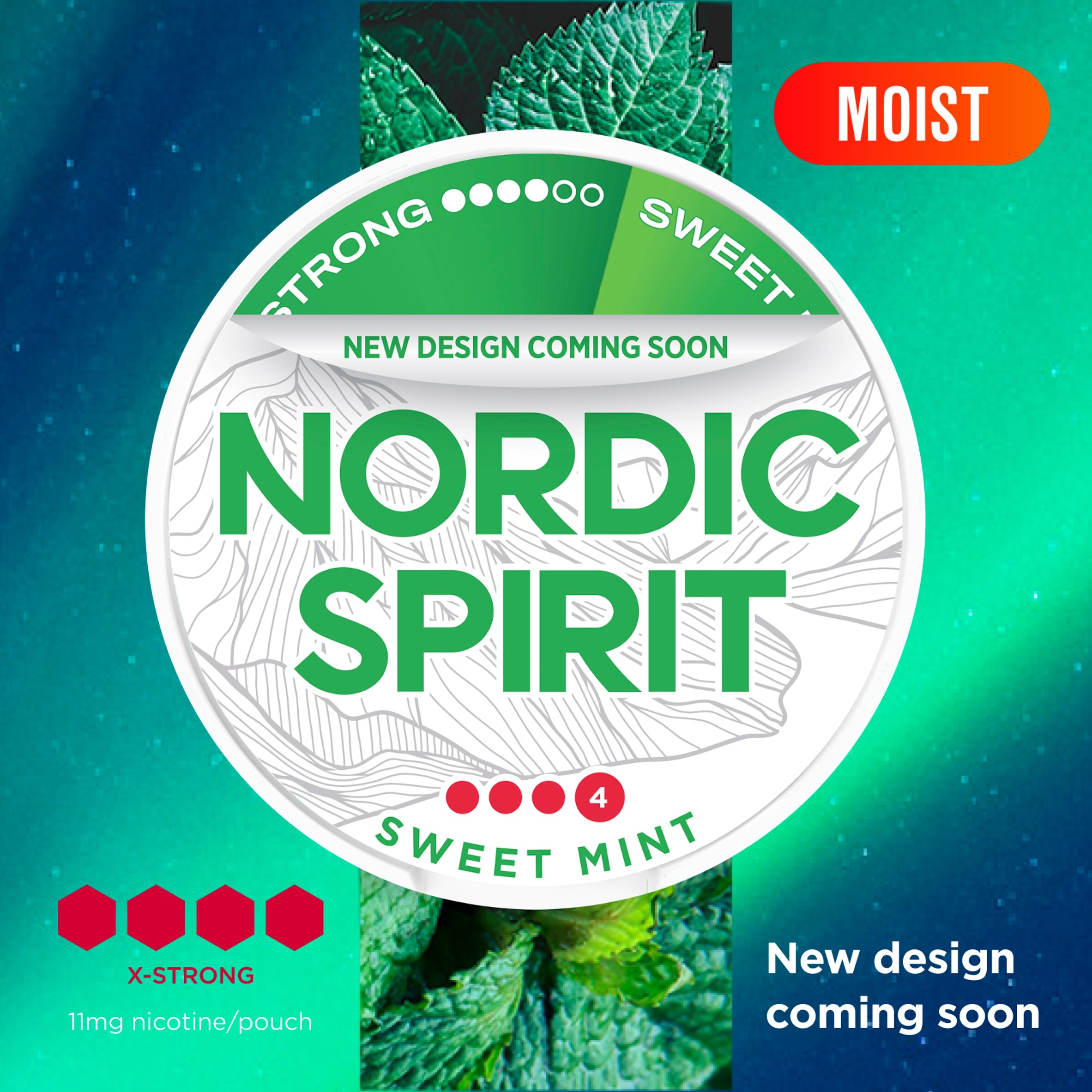 Nordic Spirit Sweet Mint Tobacco Free Nicotine Pouches Extra Strong 20 Pack 11mg 14g thumbnail 2