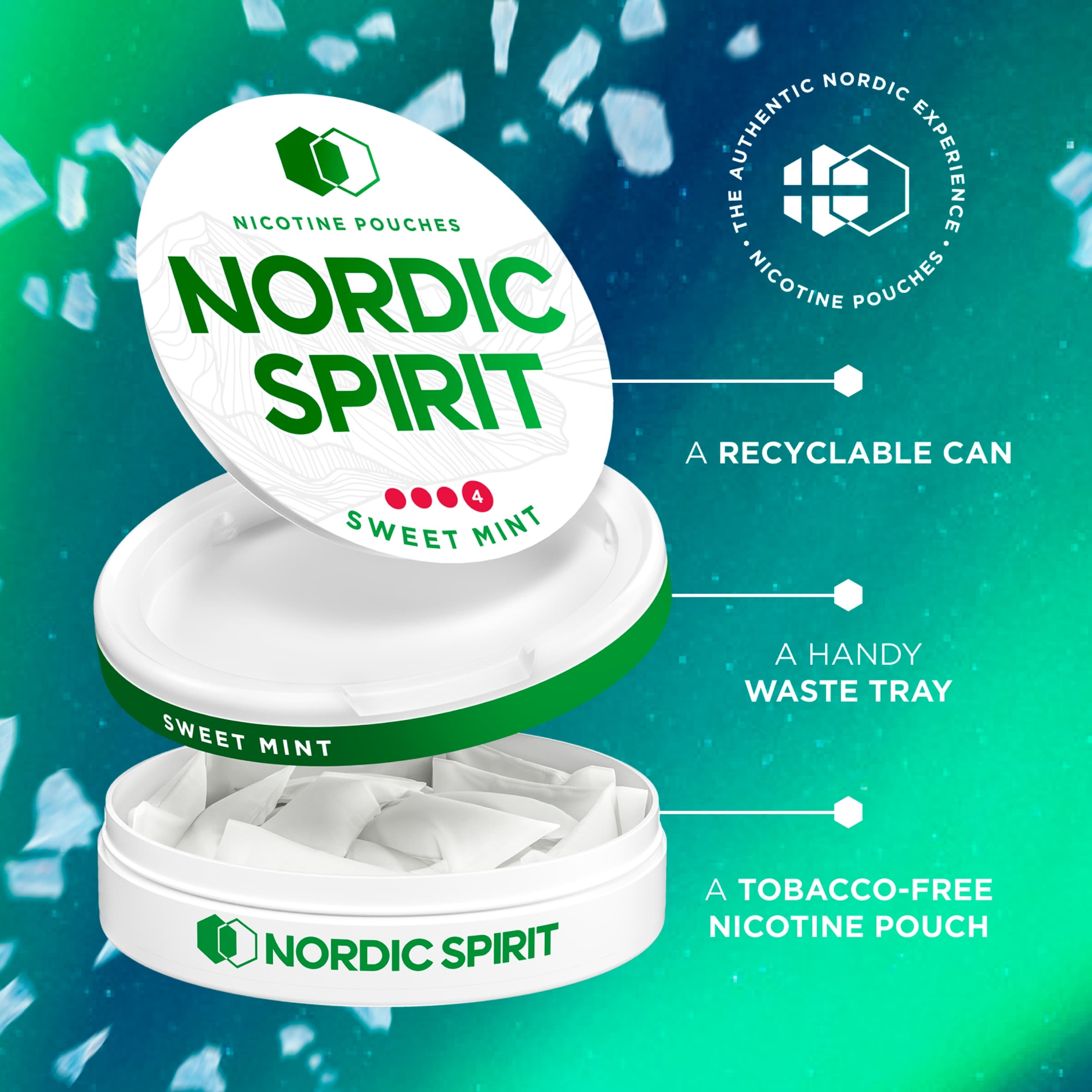 Nordic Spirit Sweet Mint Tobacco Free Nicotine Pouches Extra Strong 20 Pack 11mg 14g thumbnail 4