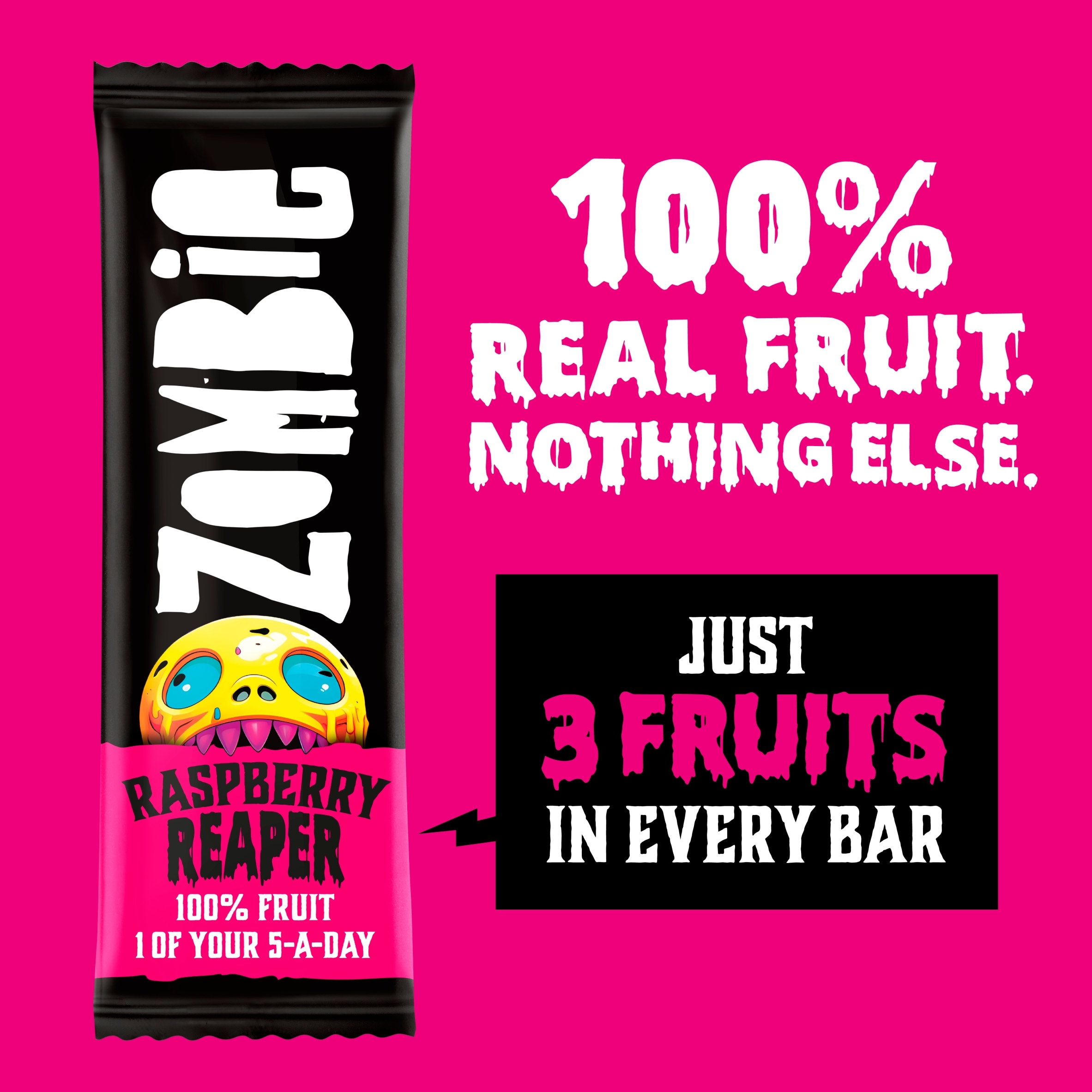 Zombie Raspberry Fruit Snack Bar Multipack 4x25g thumbnail 2
