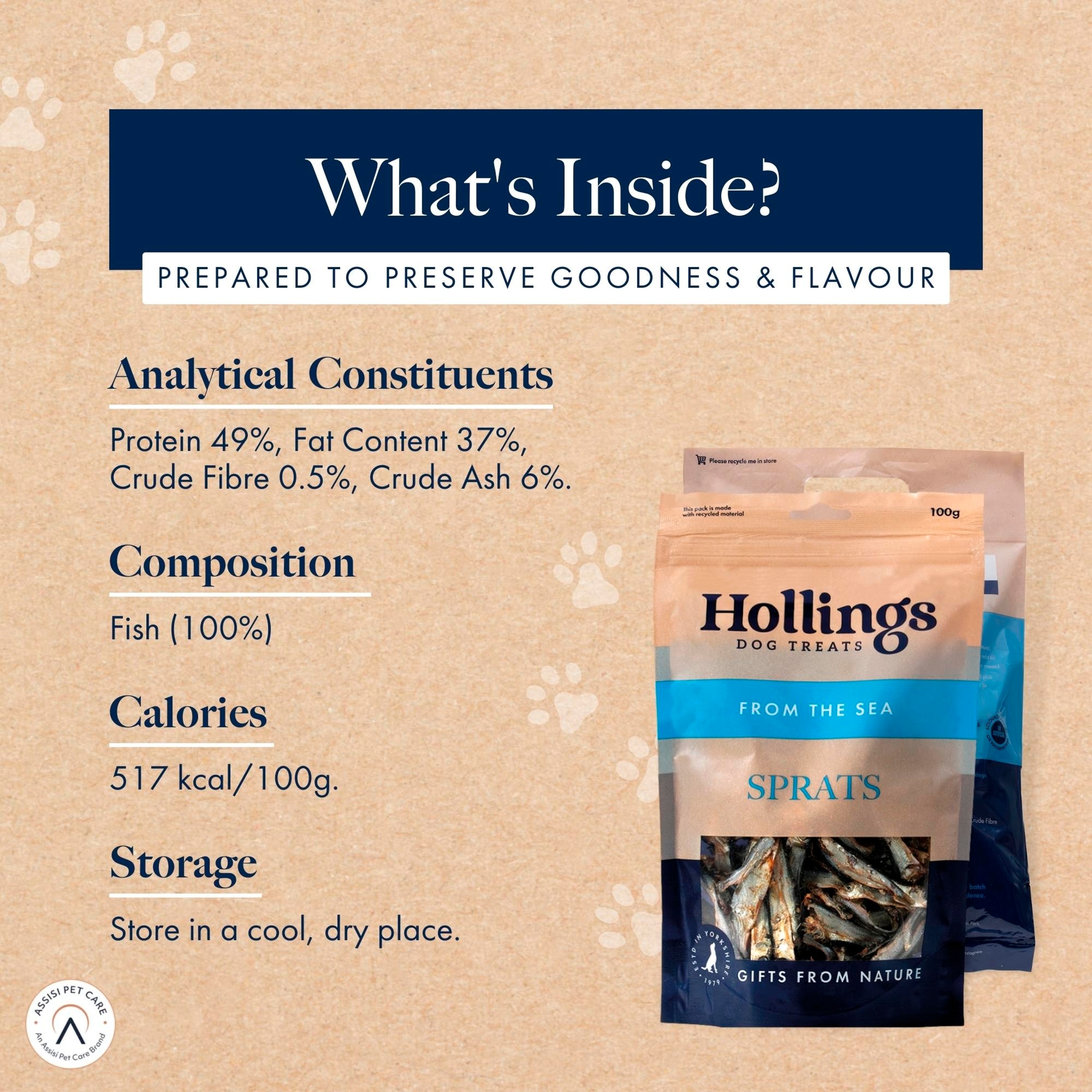 Hollings Dog Treats Sprats 100g thumbnail 2