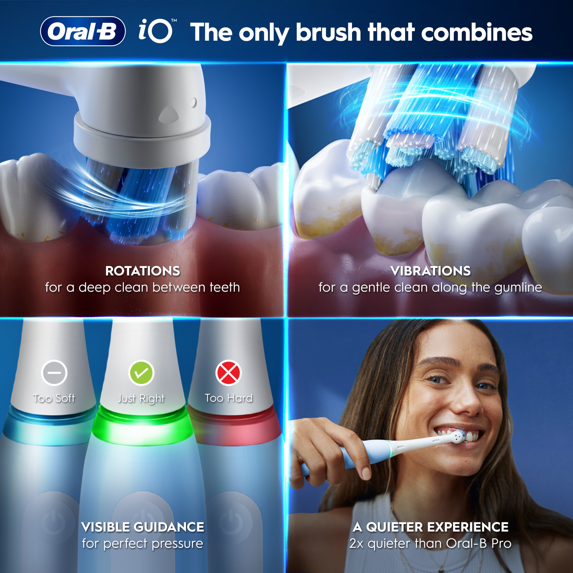 Oral-B iO3 Ice Blue Electric Toothbrush + Travel Case thumbnail 2