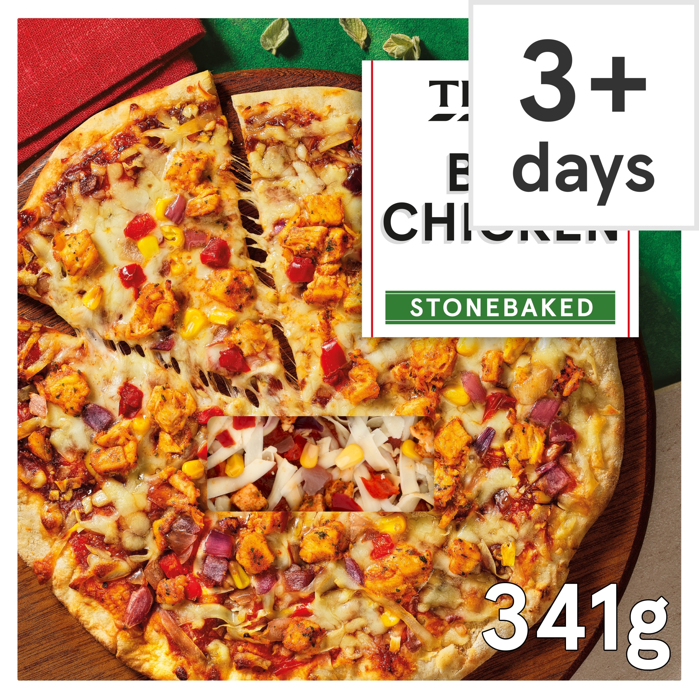 Tesco Stonebaked BBQ Chicken Pizza 341g