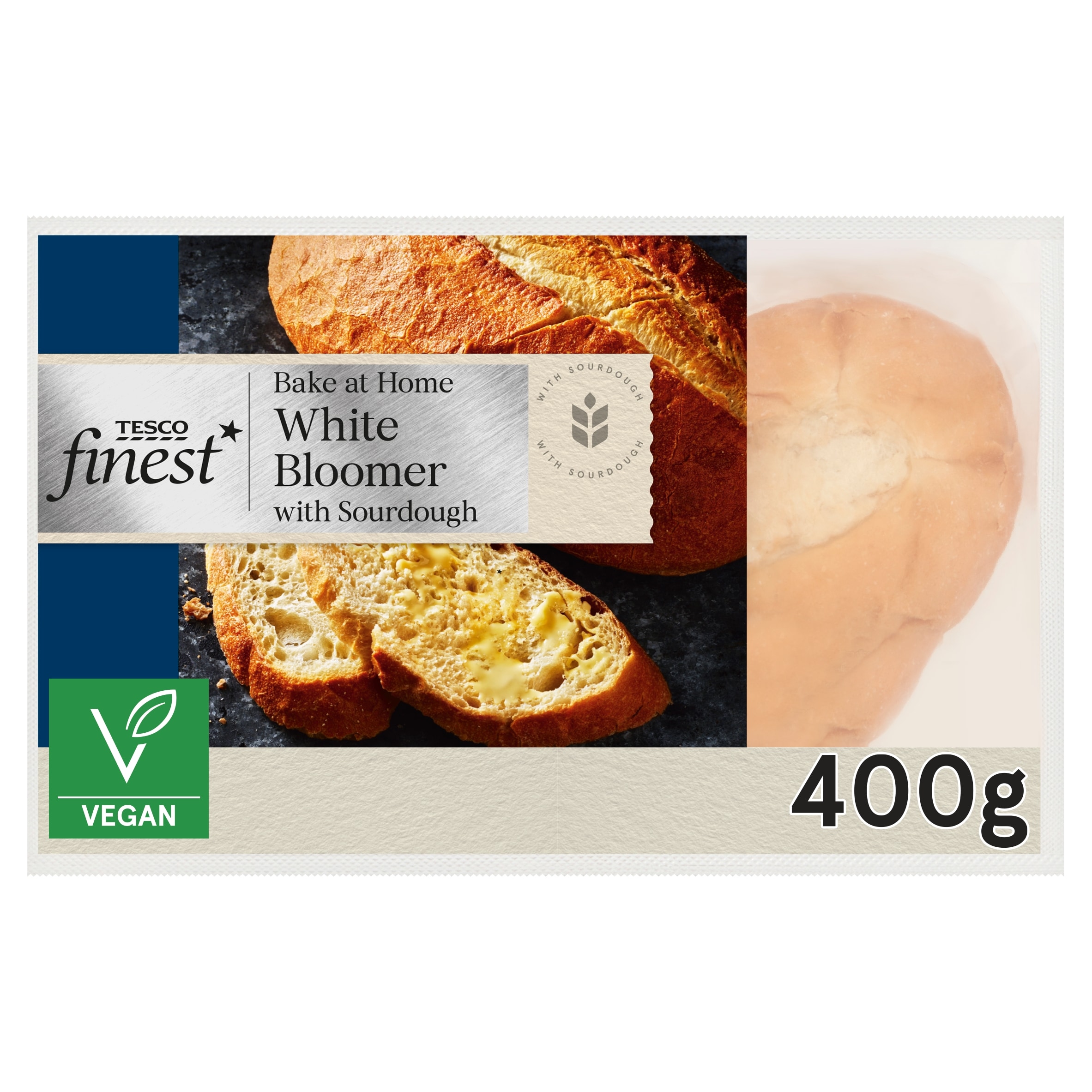 Tesco Finest Bake at Home White Bloomer with Sourdough 400g