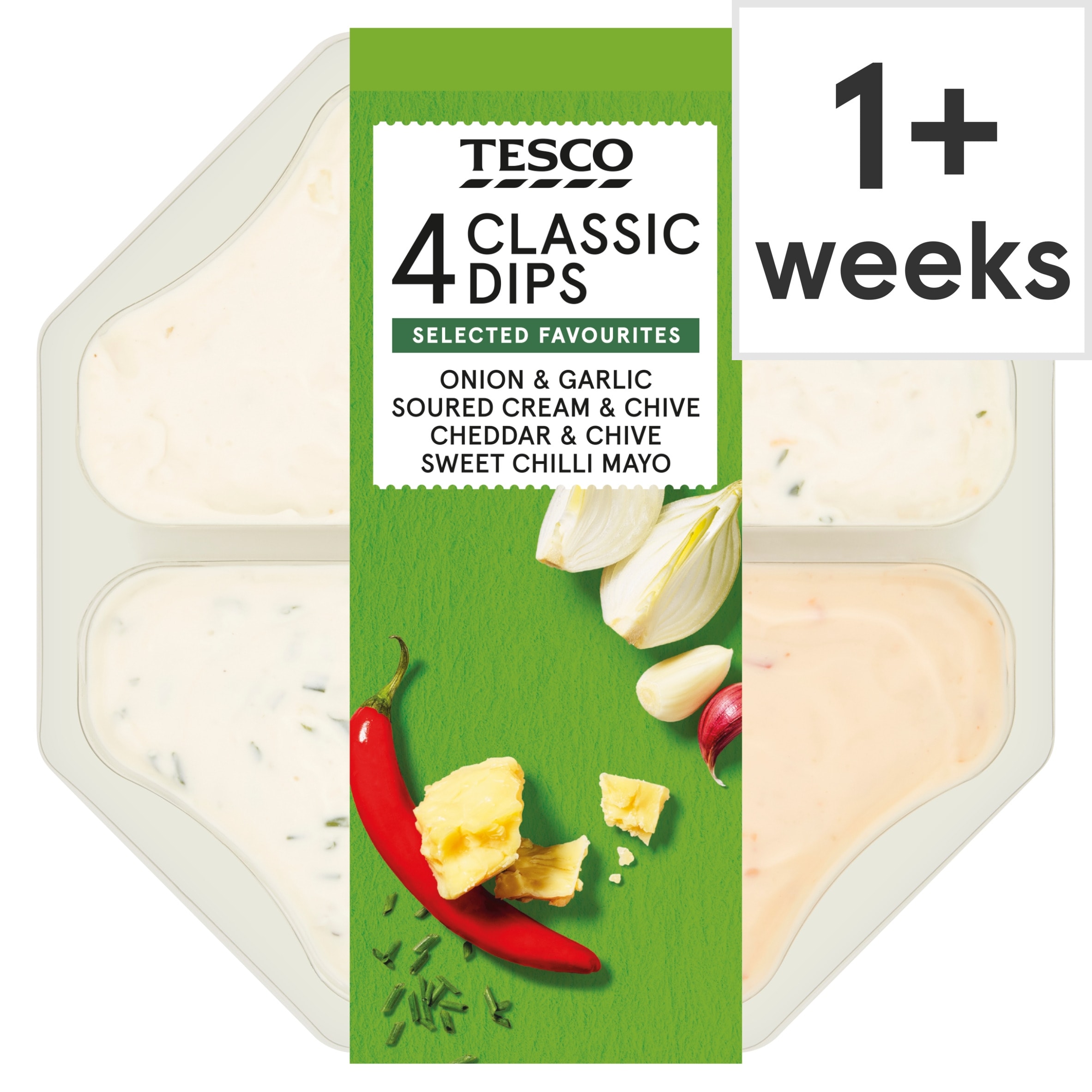 Tesco 4 Classic Dips 500g