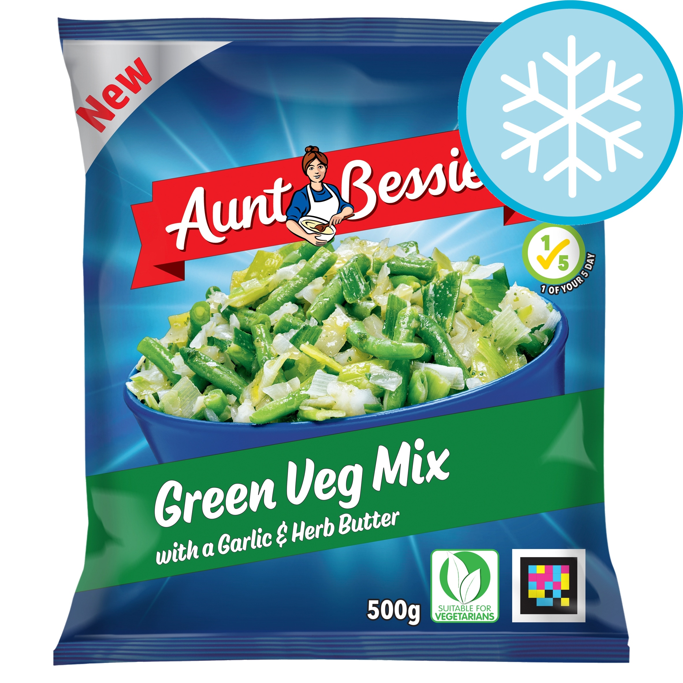 Aunt Bessie's Green Veg Mix with a Garlic & Herb Butter