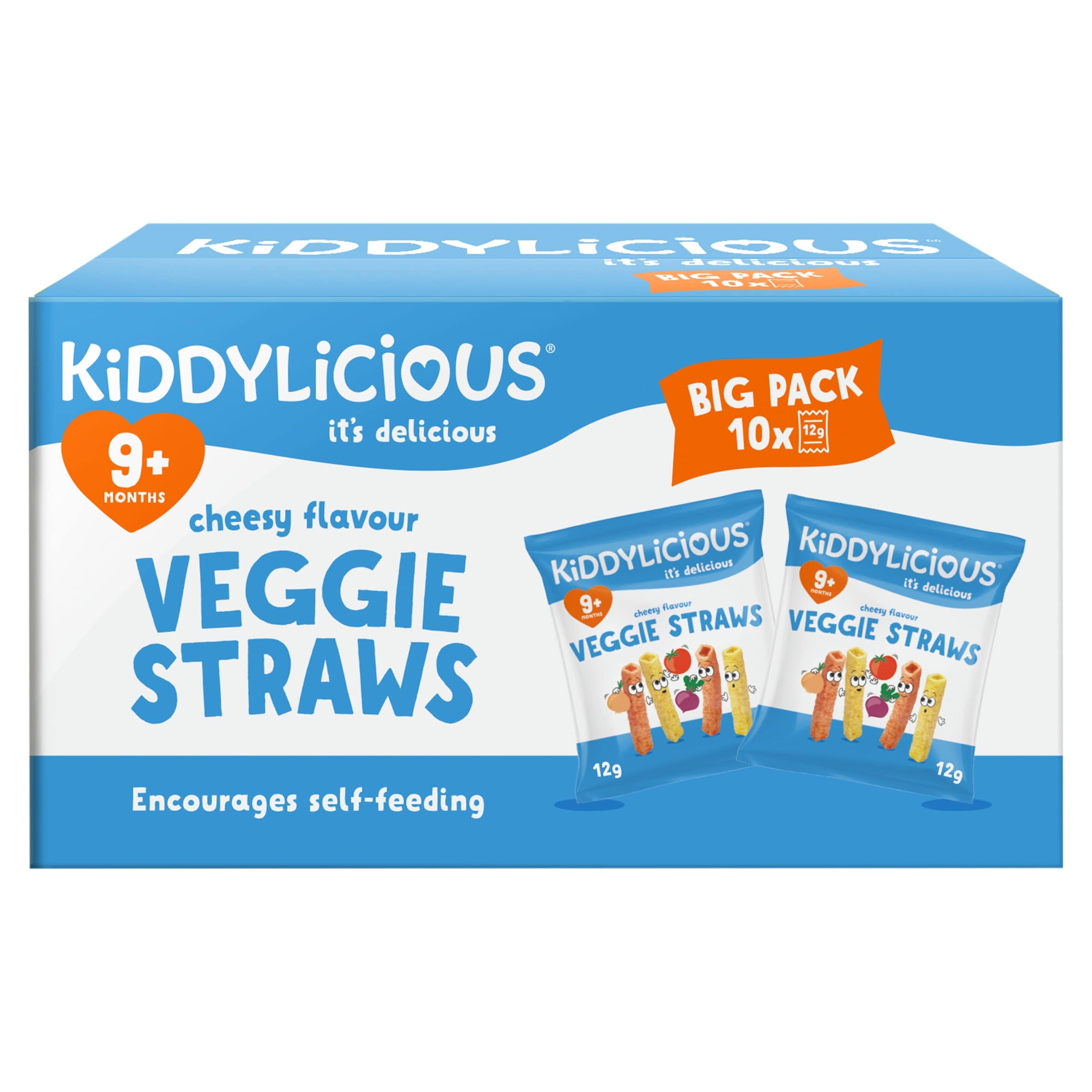 Kiddylicious Cheesy Flavoured Veggie Straws Baby Snacks Big Pack