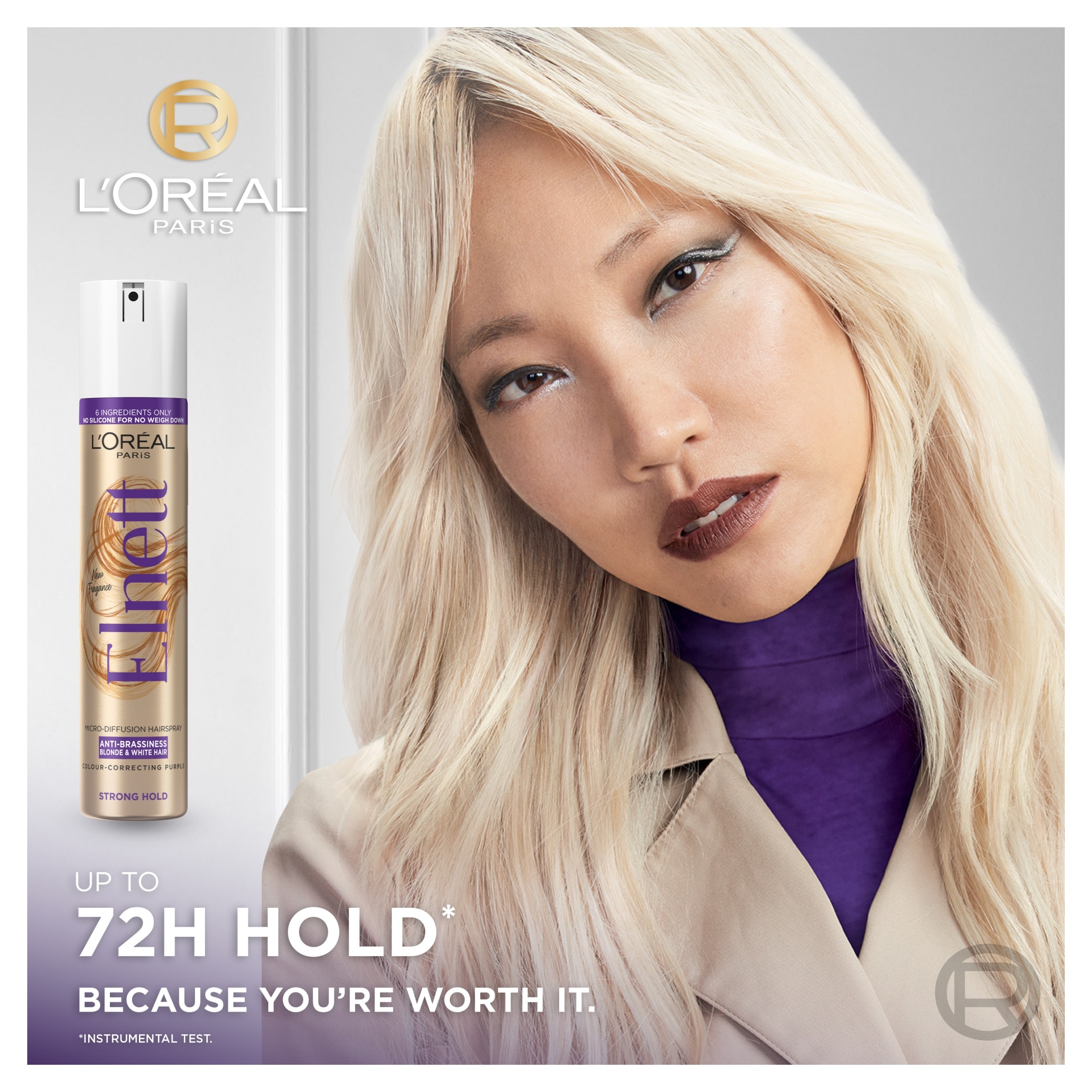 L'Oreal Elnett Anti-Brassiness Hair Spray 200ml thumbnail 2