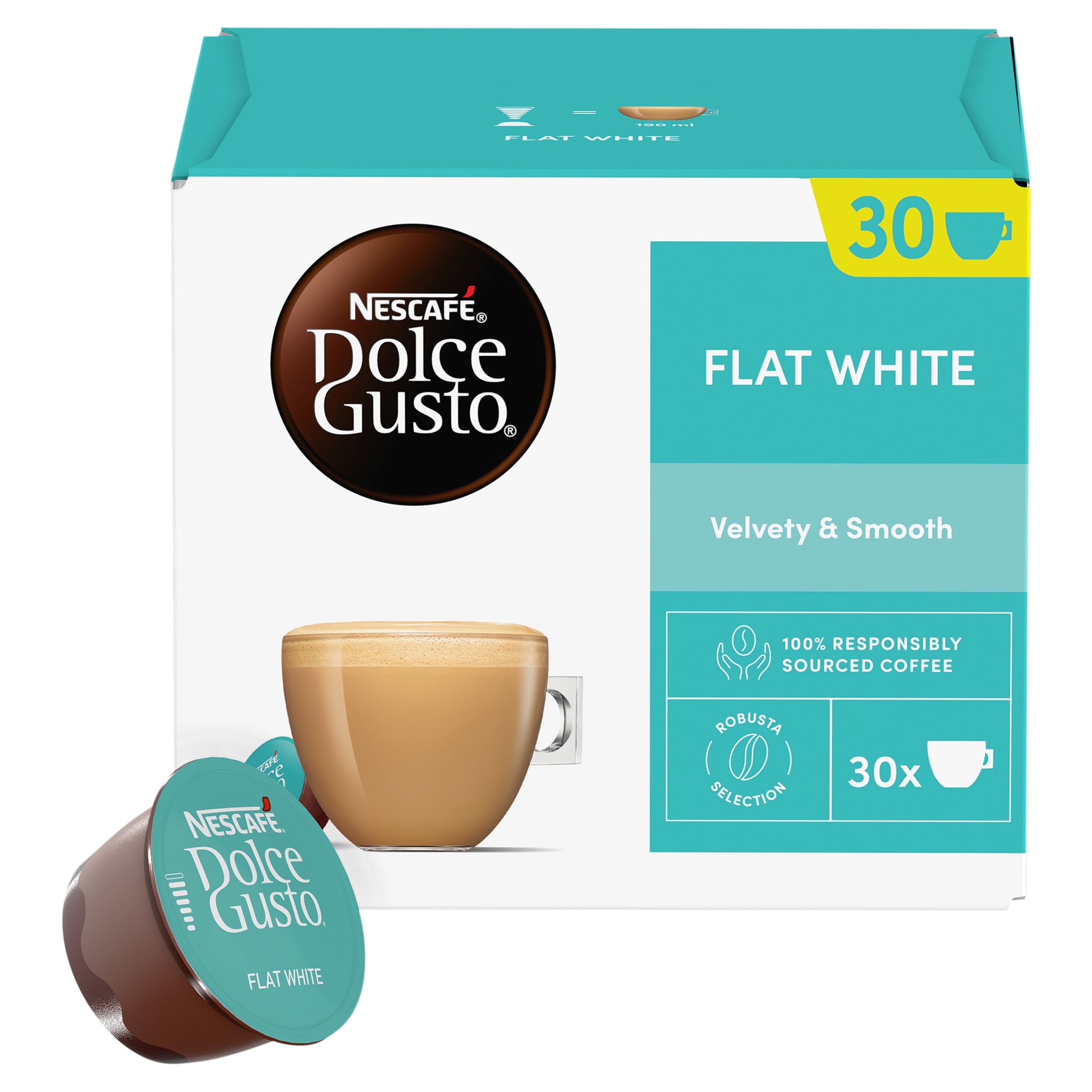 Nescafe Dolce Gusto Flat White x 30 Coffee Pods 351g thumbnail 2