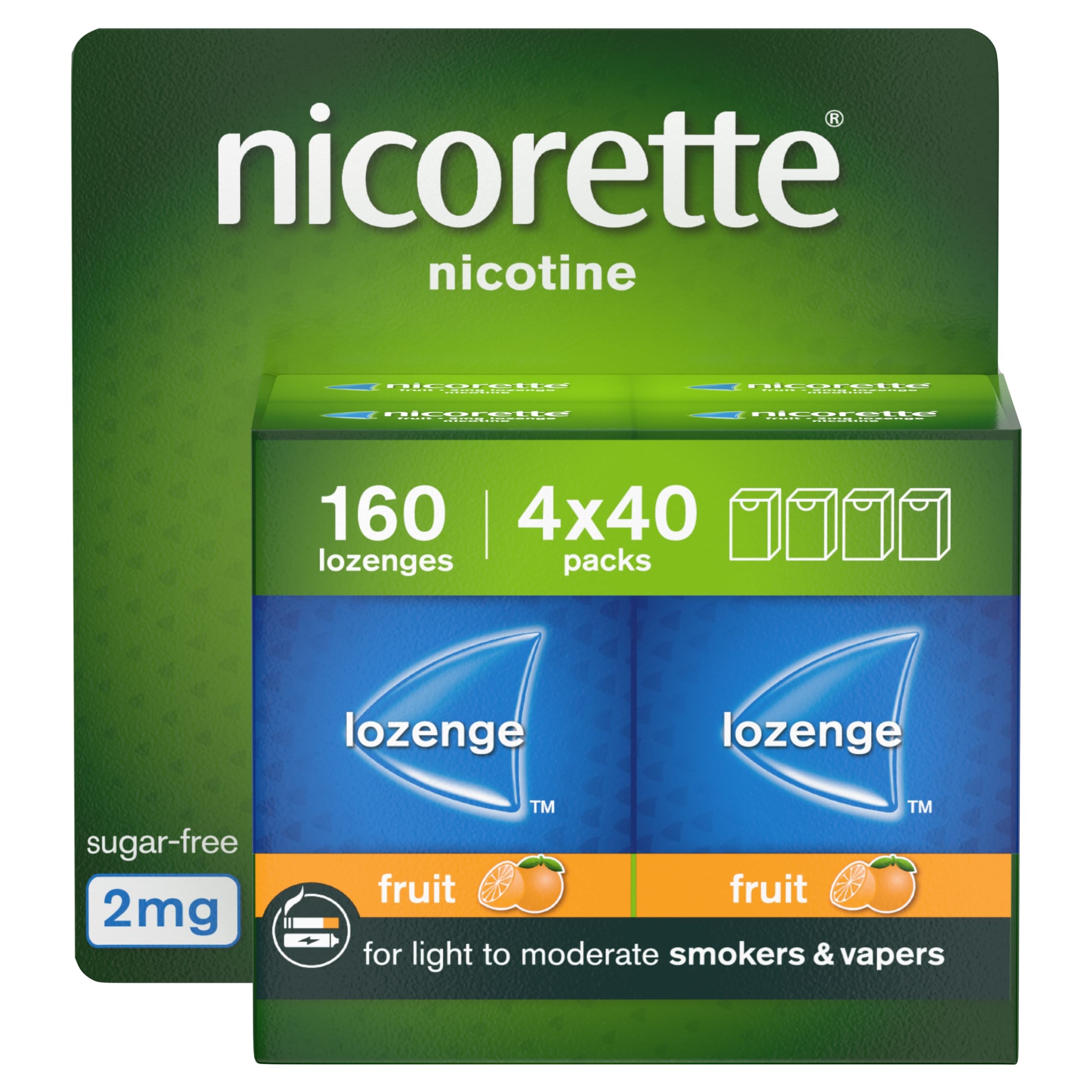 Nicorette Lozenges Fruit Flavour 2mg 4x40 Pack