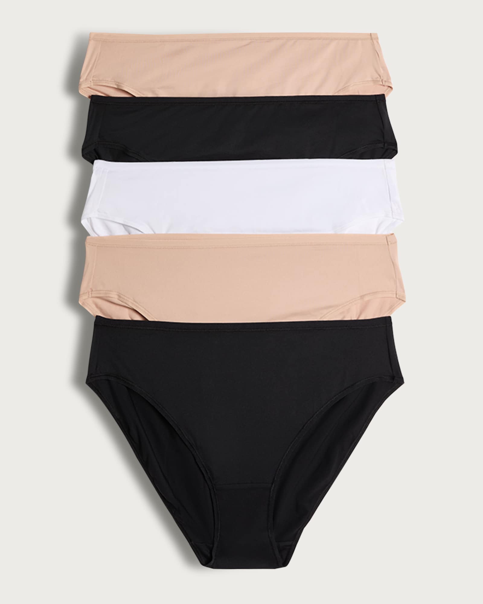 F&F 5-Pack Microfibre No VPL High Leg Knickers in Black