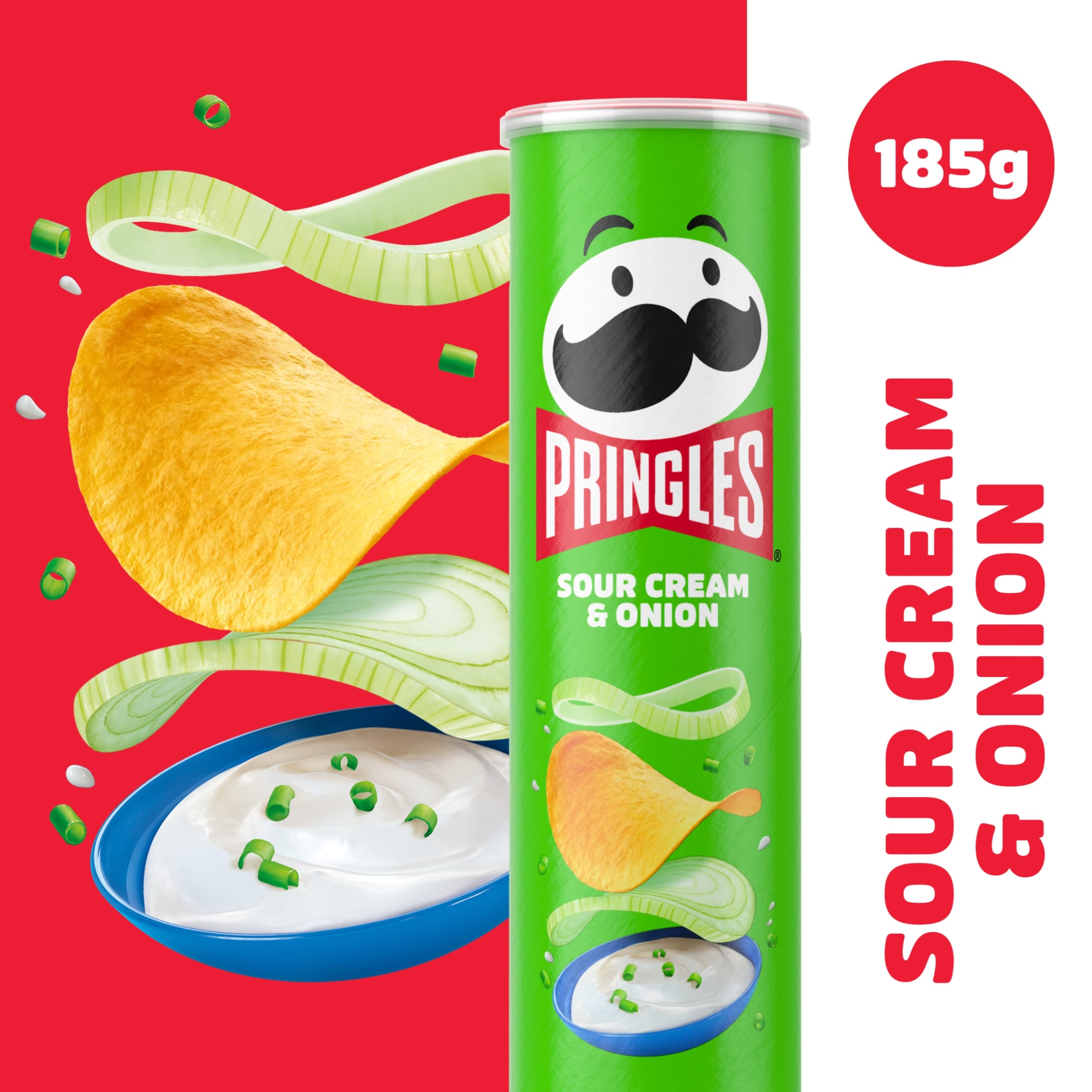 Pringles Sour Cream & Onion Sharing Crisps 185g  thumbnail 2