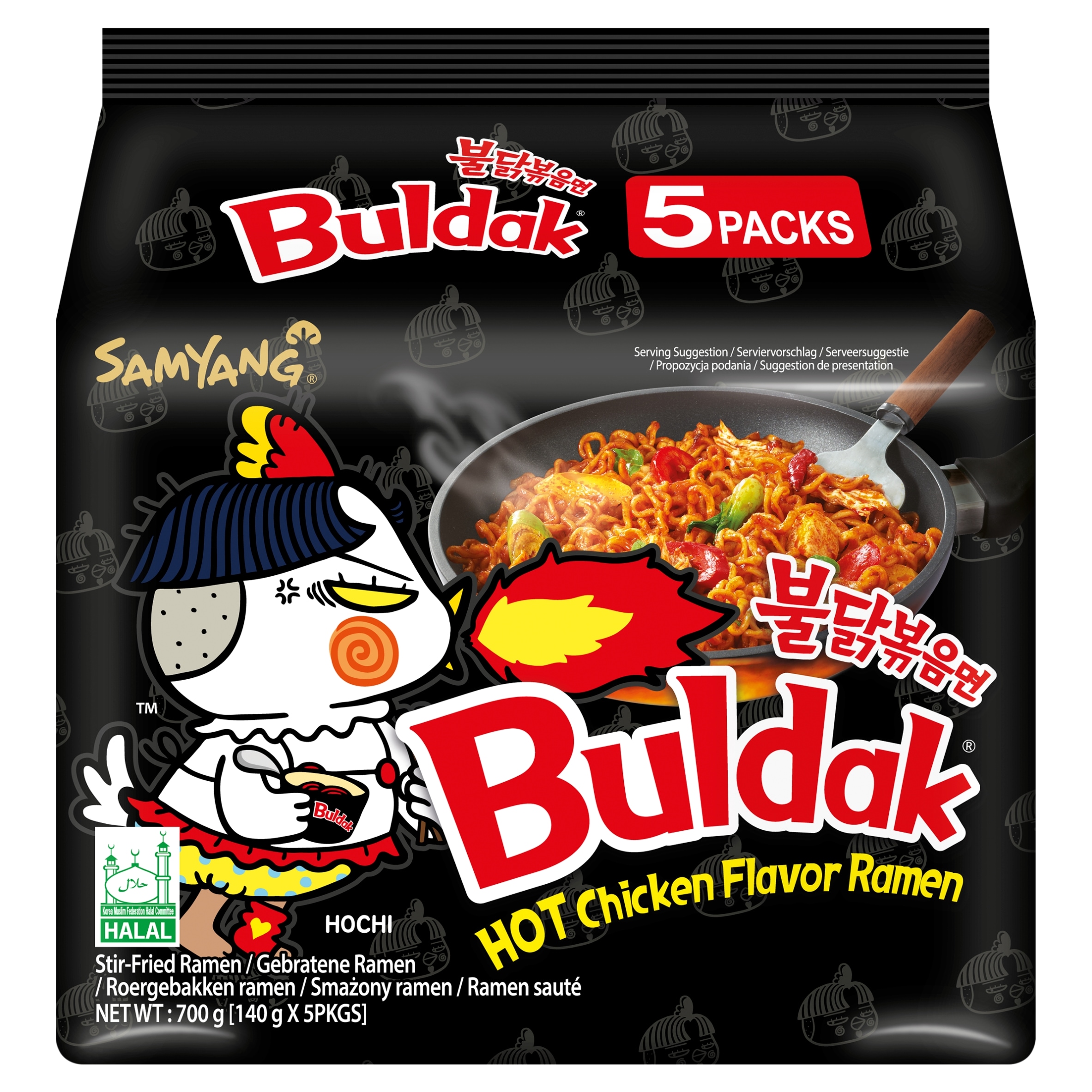 Buldak Samyang Hot Chicken Flavour Ramen 5x140g