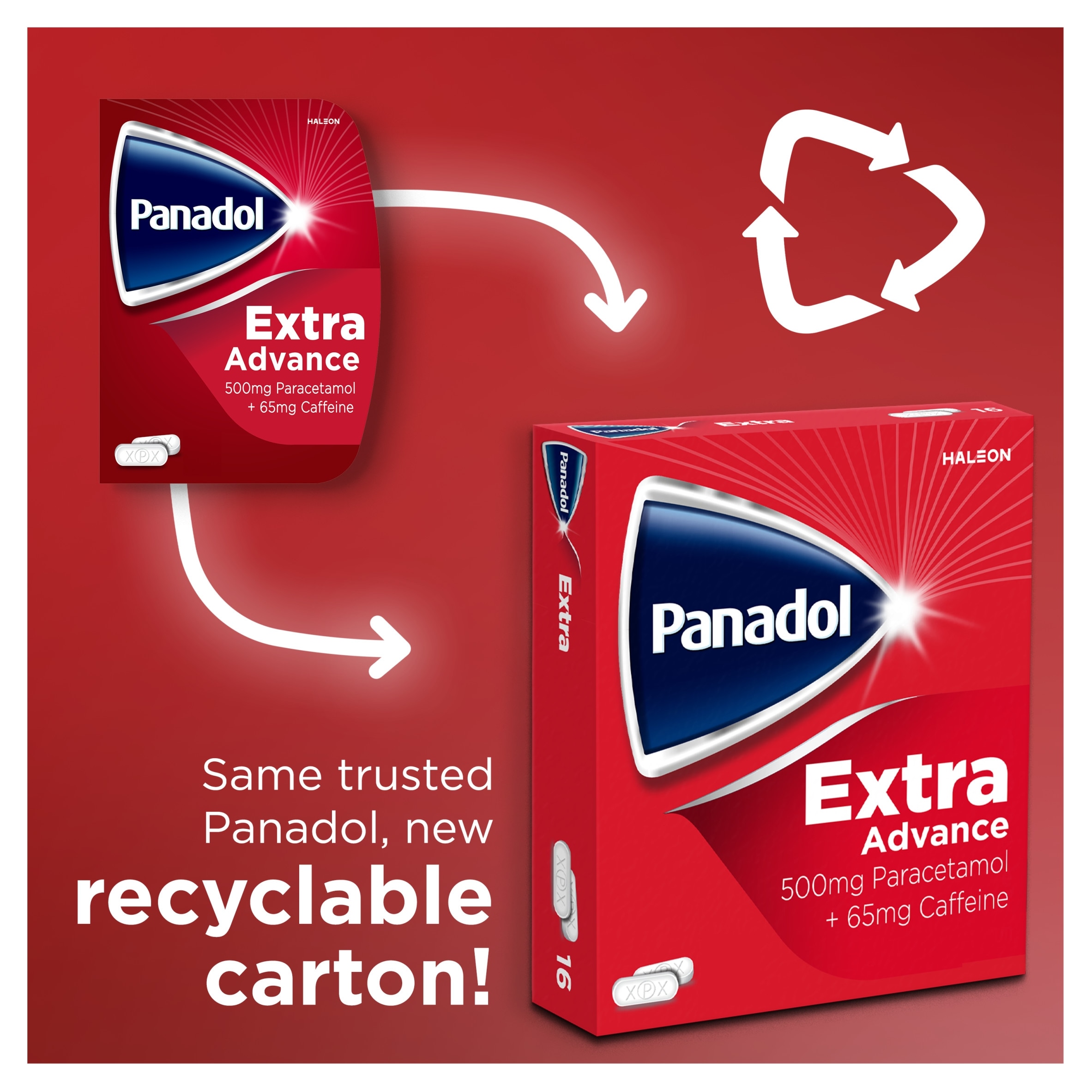 Panadol Extra Advance Pain Relief 500mg Paracetamol and 65mg Caffeine Tablets 16s thumbnail 4