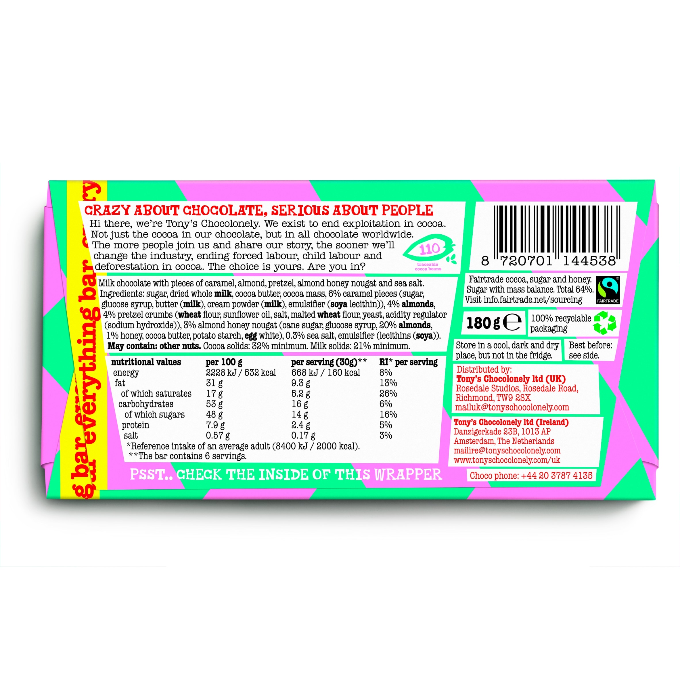 Tony's Chocolonely Everything Bar 180g thumbnail 2