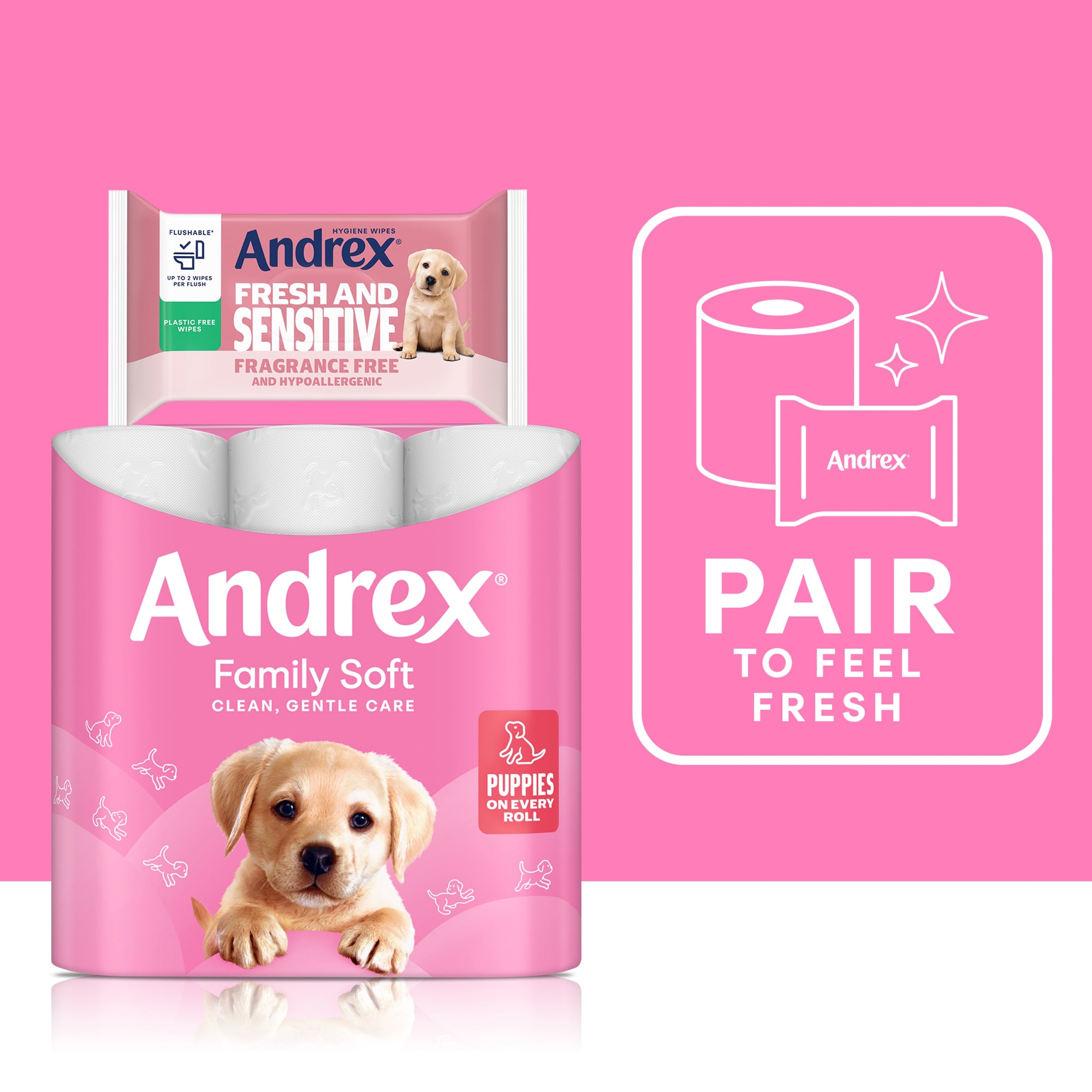 Andrex Fresh & Sensitive Moist Toilet Tissue Flushable* 30x4 Hygiene wipes  thumbnail 3