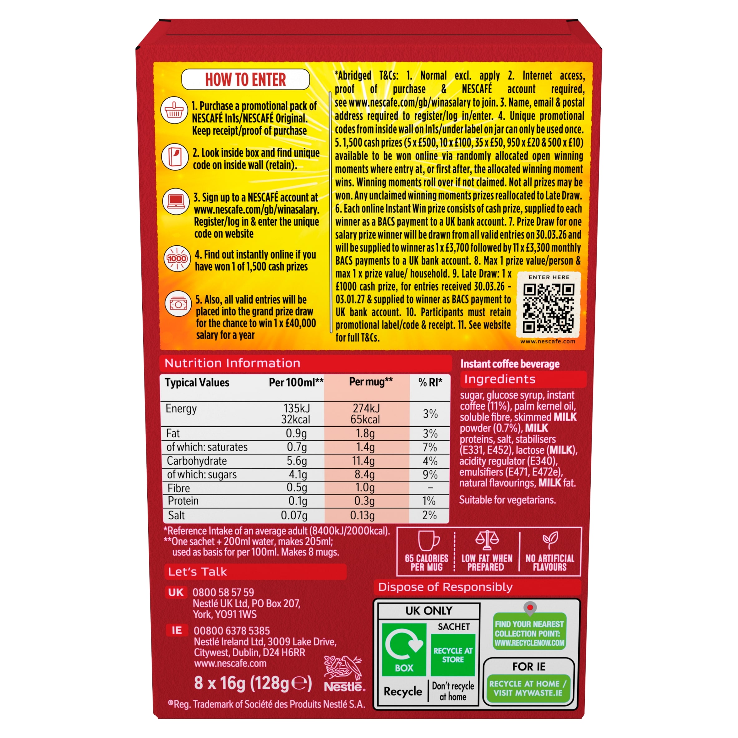 Nescafe 3 in 1 Original Coffee Sachets 8 x 16g thumbnail 3