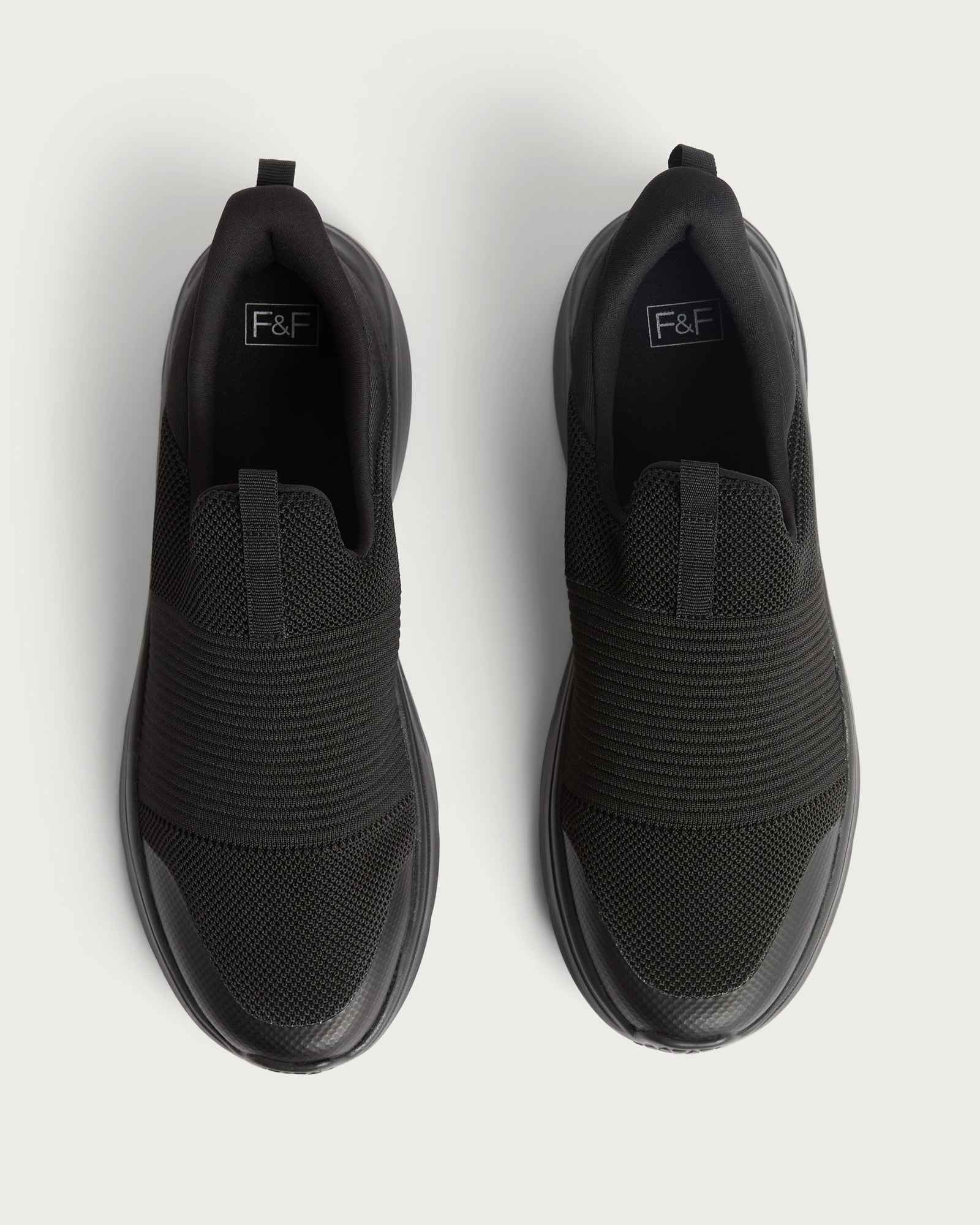 F&F Knitted Slip-On Trainers in Black thumbnail 2