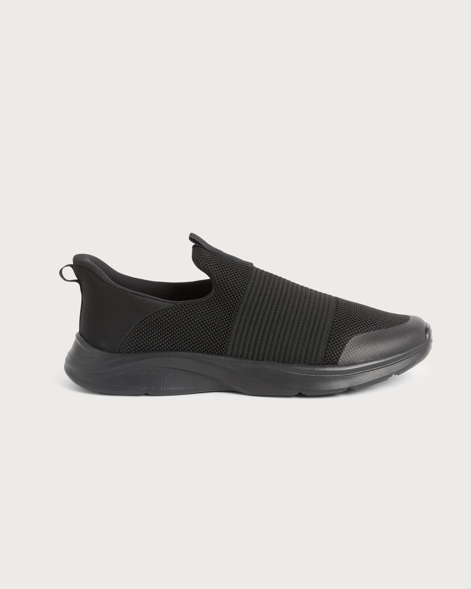 F&F Knitted Slip-On Trainers in Black