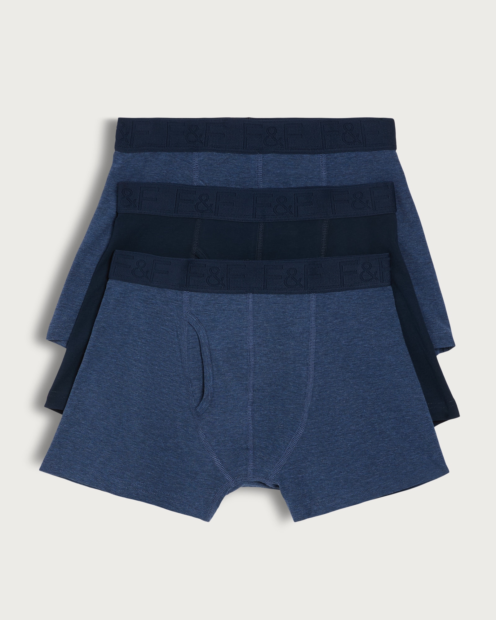 F&F 3-Pack Cotton Rich Trunks in Navy