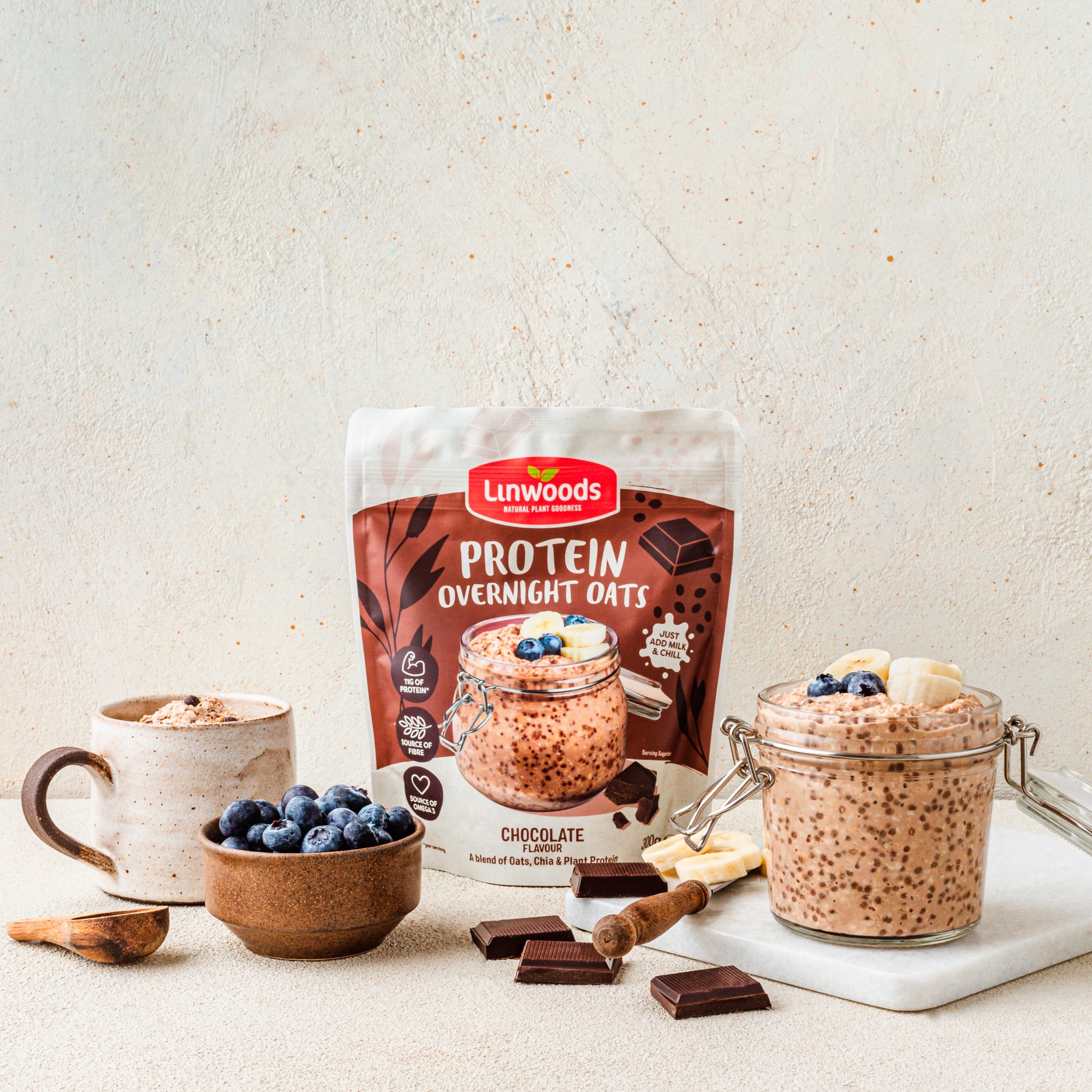 Linwoods Protein Overnight Oats Chocolate Flavour 300g thumbnail 2