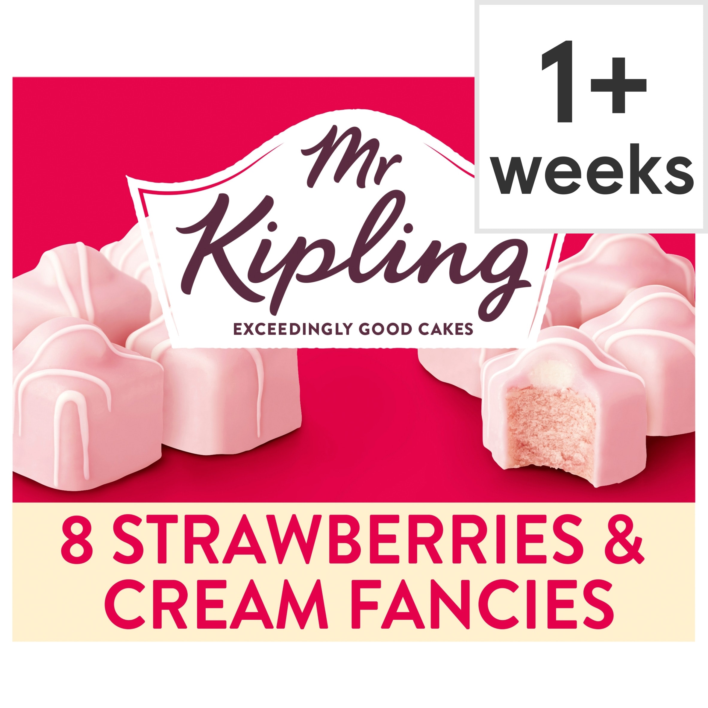 Mr Kipling Strawberries & Cream French Fancies Cakes 8 Pack