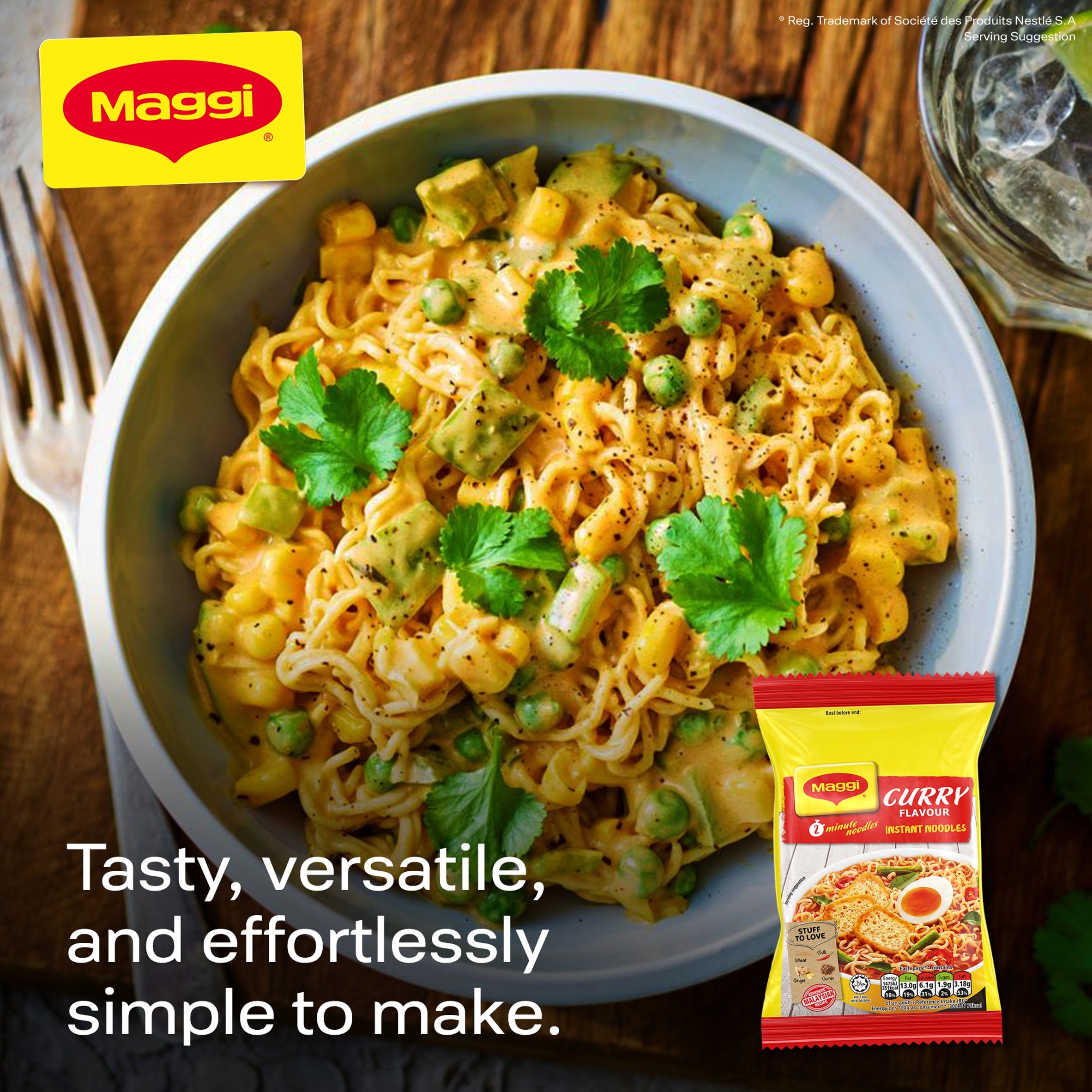 Maggi 2-Minute Instant Noodles - Curry Flavour 5x79g thumbnail 3
