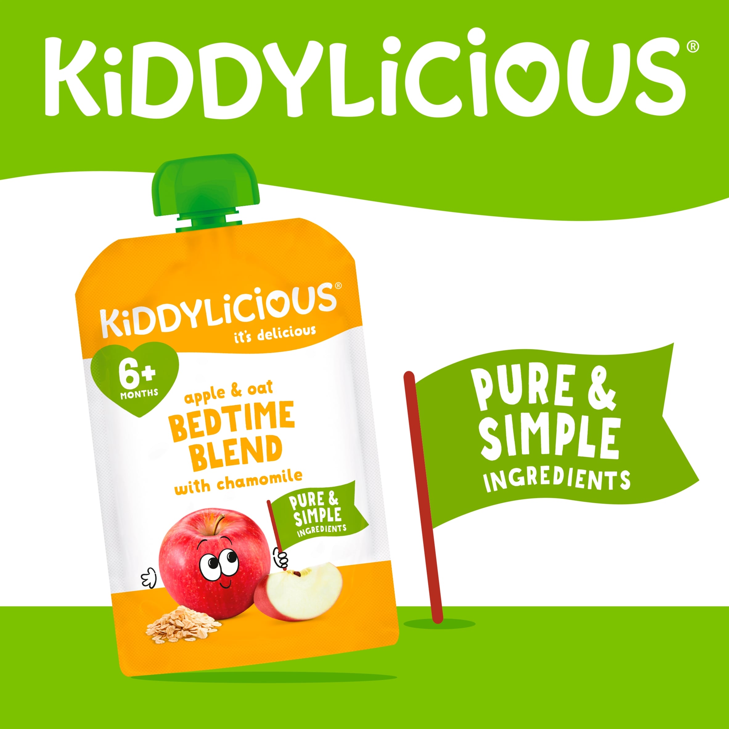 Kiddylicious Apple & Oat Bedtime Blend with Chamomile 6+ Months 100g thumbnail 2
