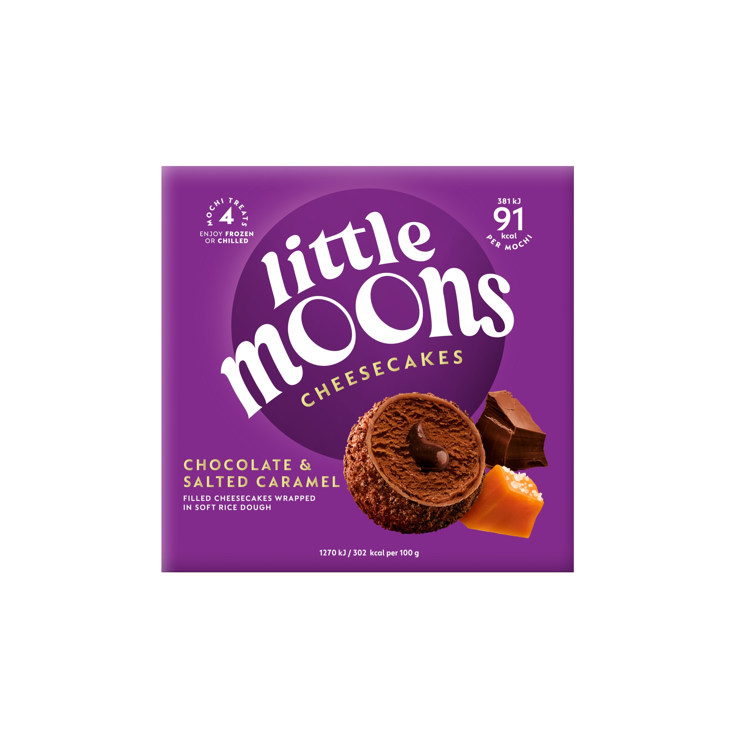 Little Moons Chocolate & Salted Caramel Mochi Cheesecakes 4x30g thumbnail 3