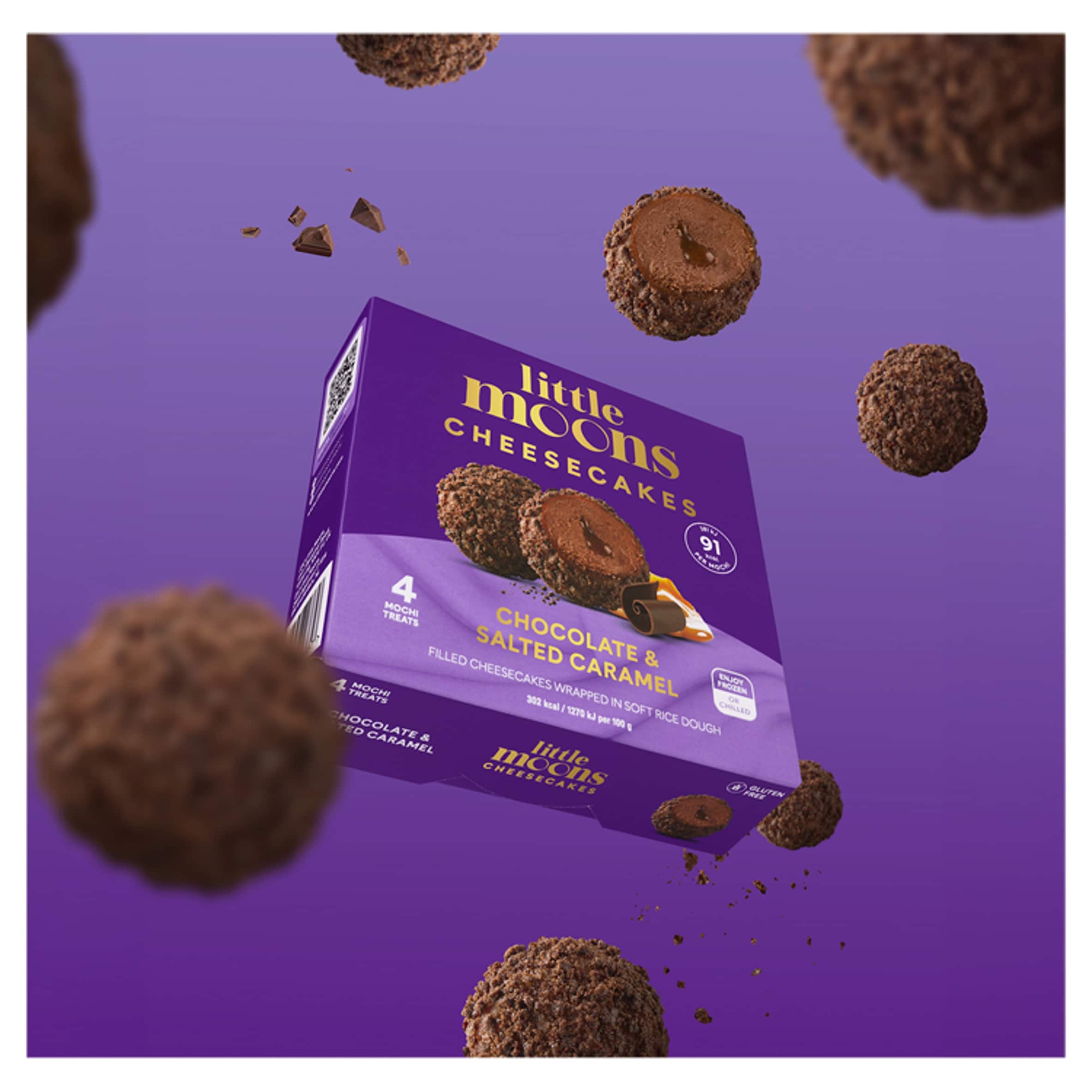 Little Moons Chocolate & Salted Caramel Mochi Cheesecakes 4x30g thumbnail 5