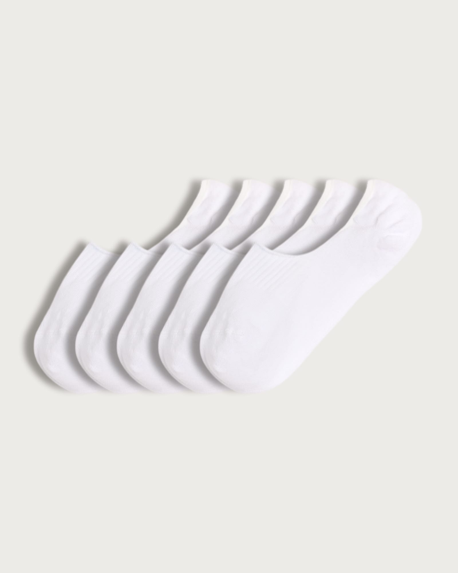 F&F 5-Pack Cotton Rich Invisible Trainer Socks in White