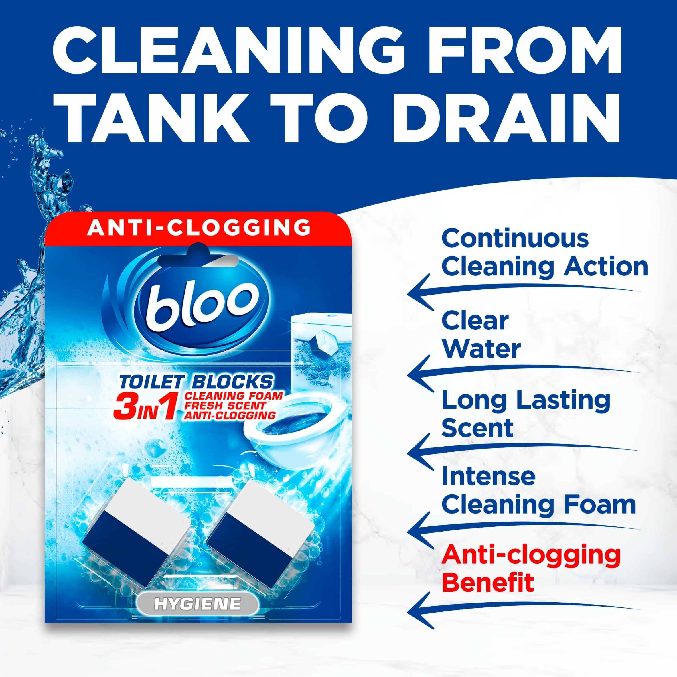 Bloo 2in1 Cleaning Foam Fresh Scent Toilet Blocks 2 x 50g thumbnail 3