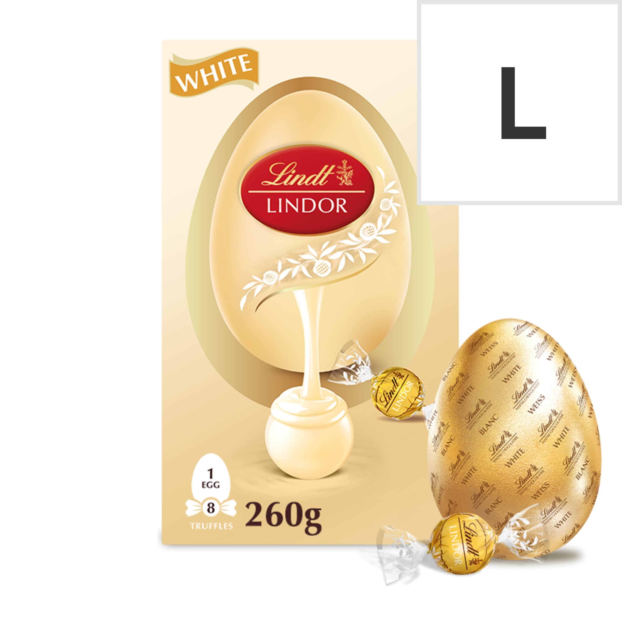 Lindt Lindor White Chocolate Egg with White Truffles 260g