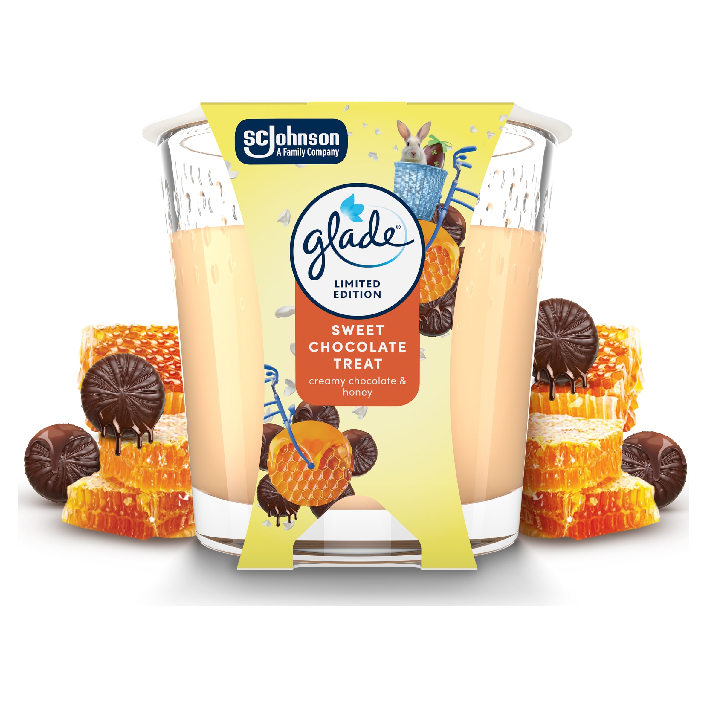 Glade Small Scented Candle, Honey & Chocolate