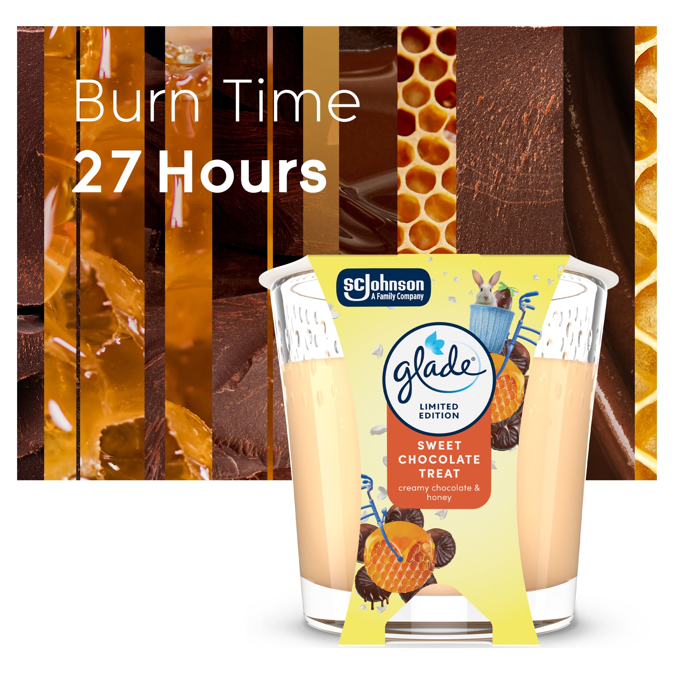 Glade Scented Candle Indulging Honey & Chocolate 112g  thumbnail 3