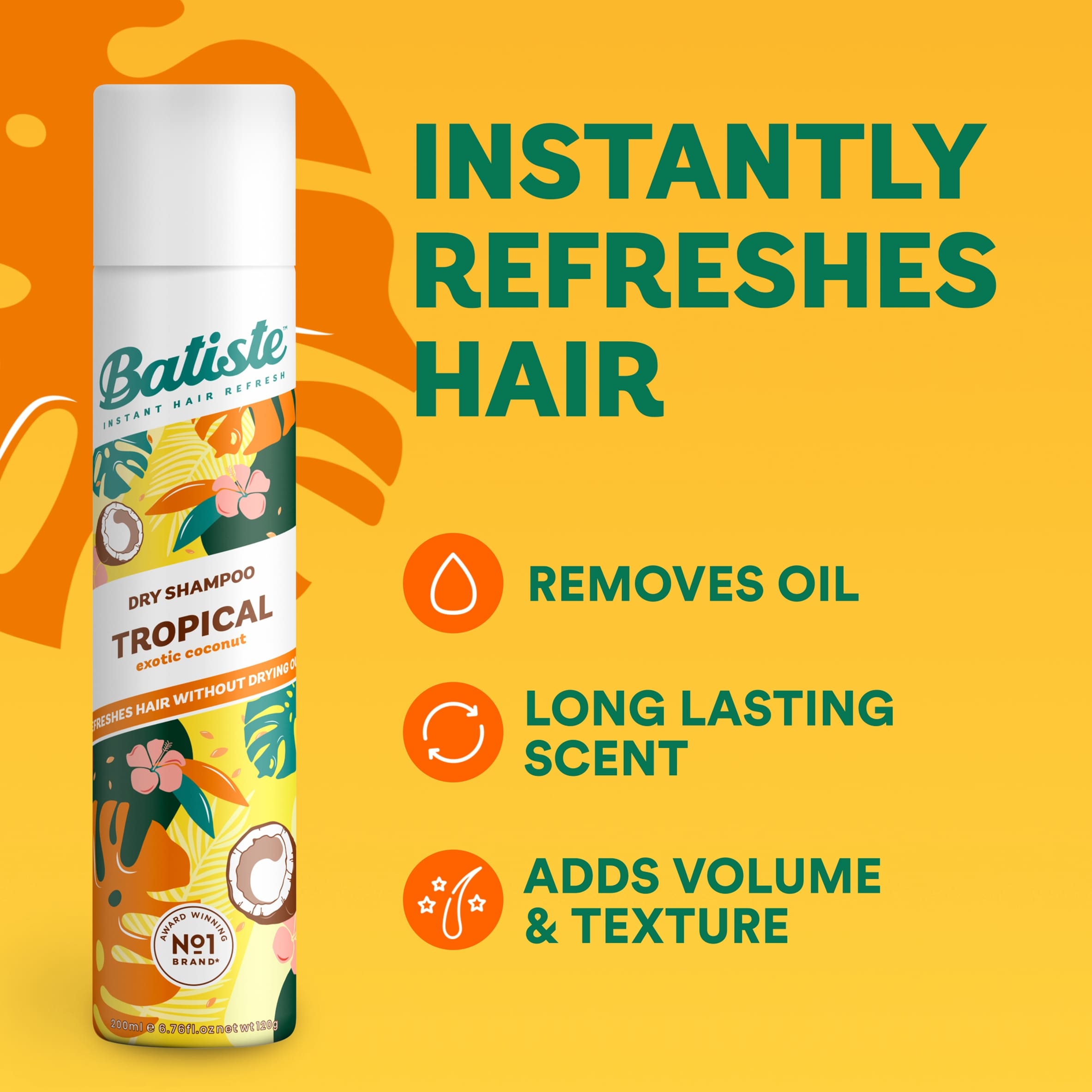Batiste Tropical Dry Shampoo 350ml thumbnail 2