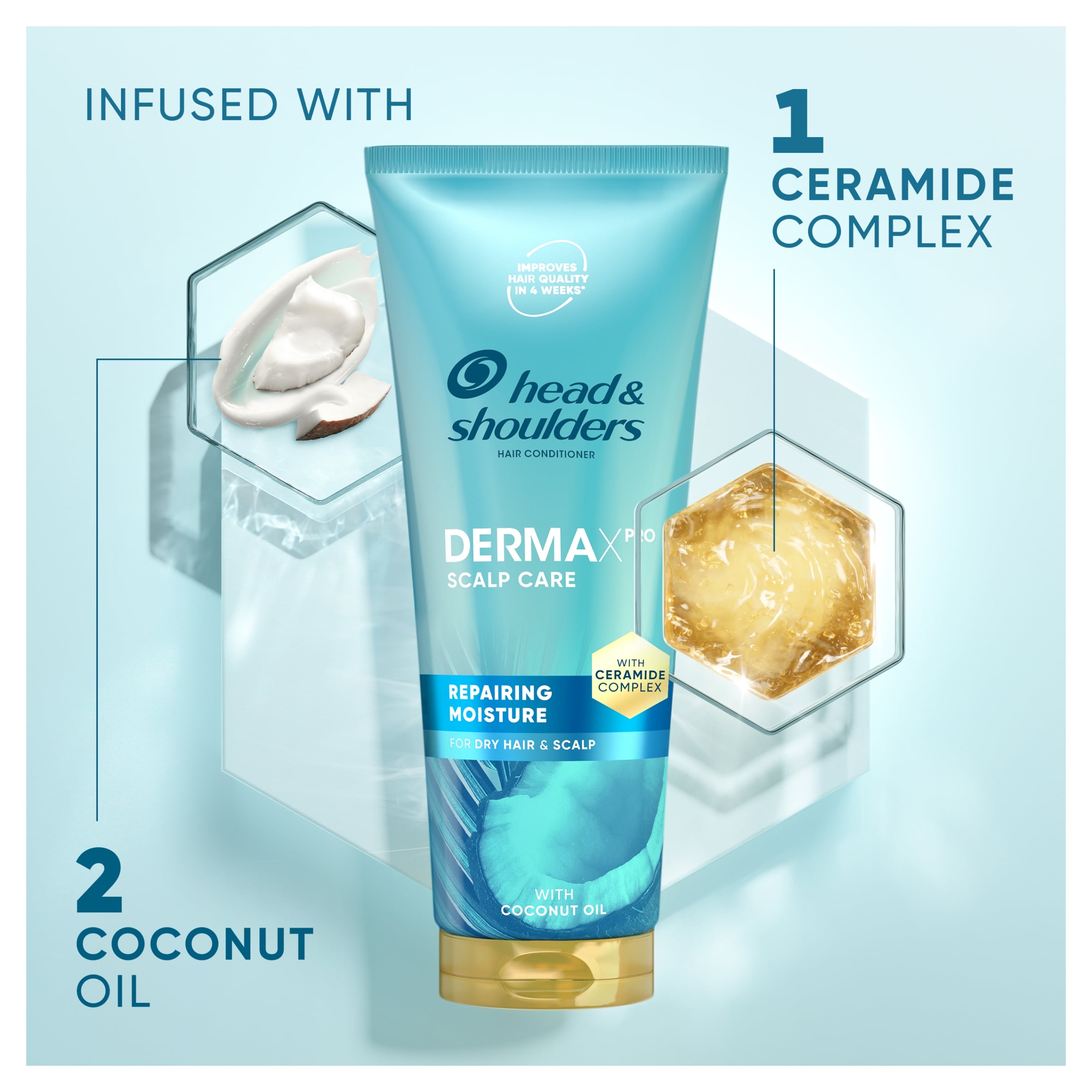 Head & Shoulders DermaXpro Repairing Moisture Conditioner with Coconut Oil 220ml thumbnail 3