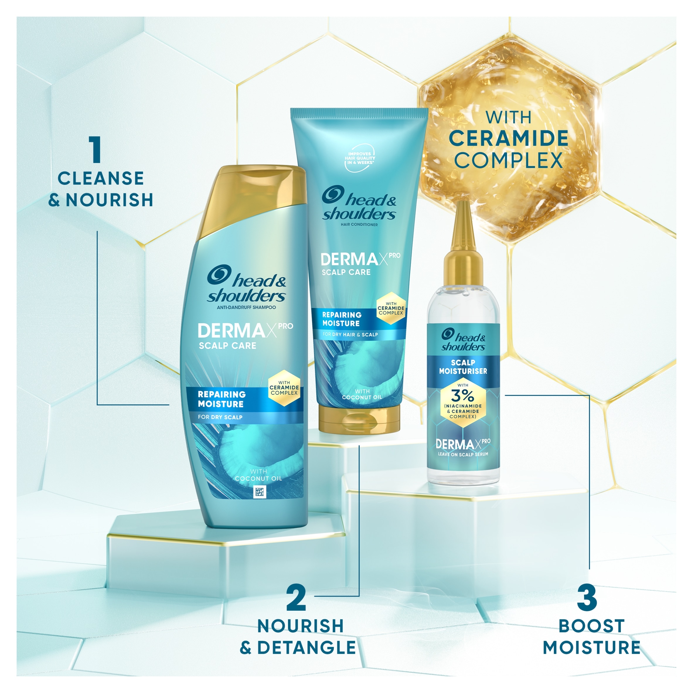 Head & Shoulders DermaXpro Repairing Moisture Conditioner with Coconut Oil 220ml thumbnail 5