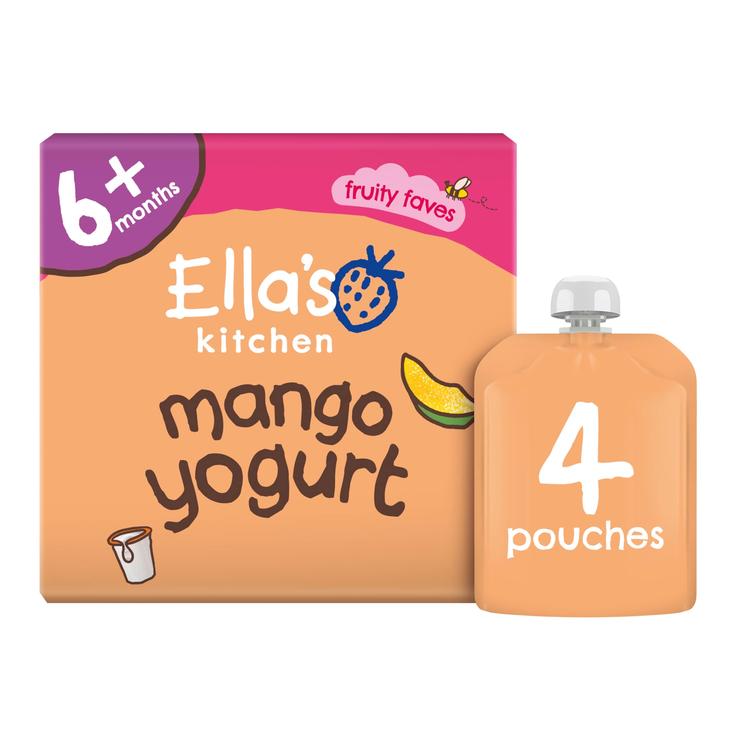 Ella's Kitchen Organic greek style mango yogurt 4x90g thumbnail 3
