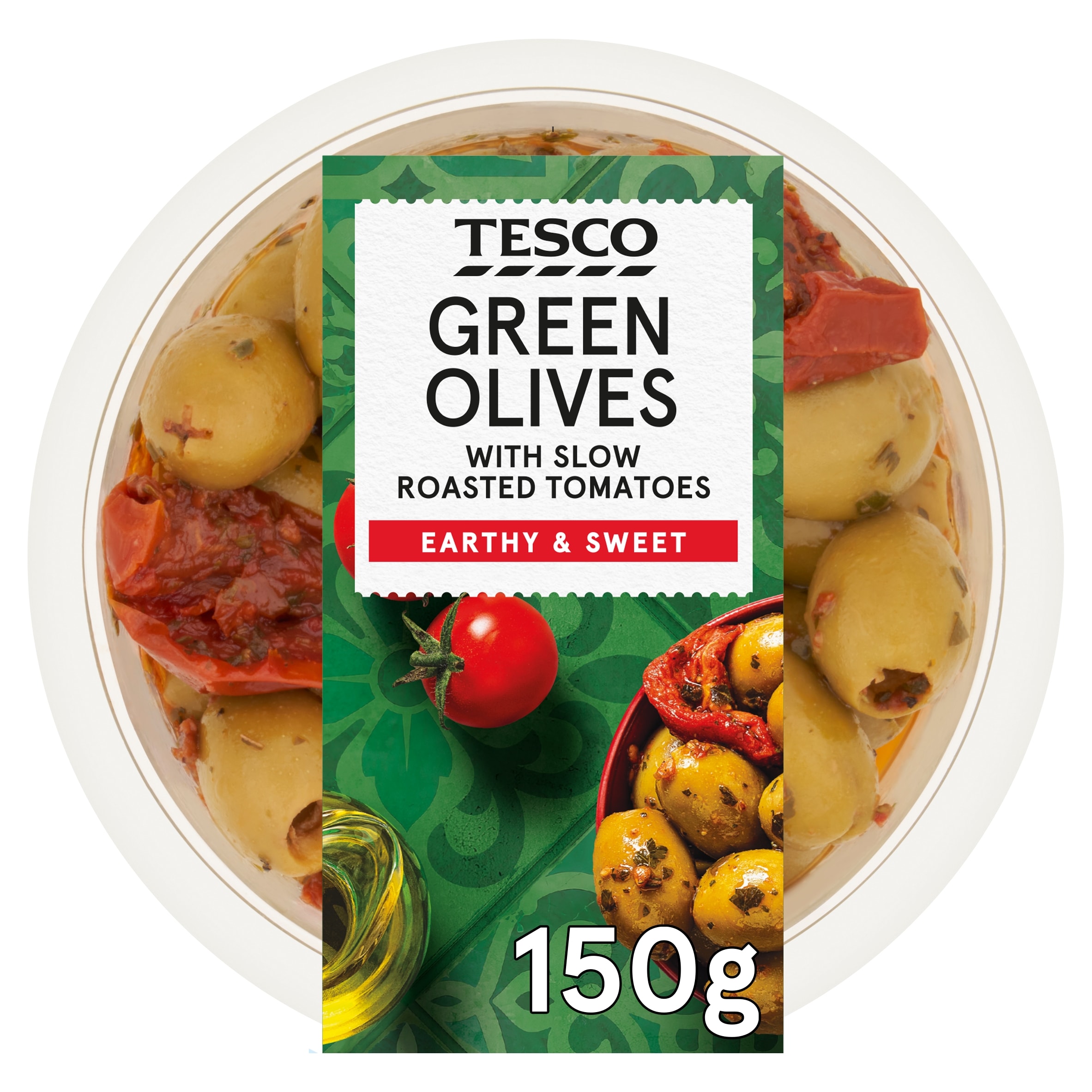 Tesco Green Olives with Slow Roasted Tomatoes 150g