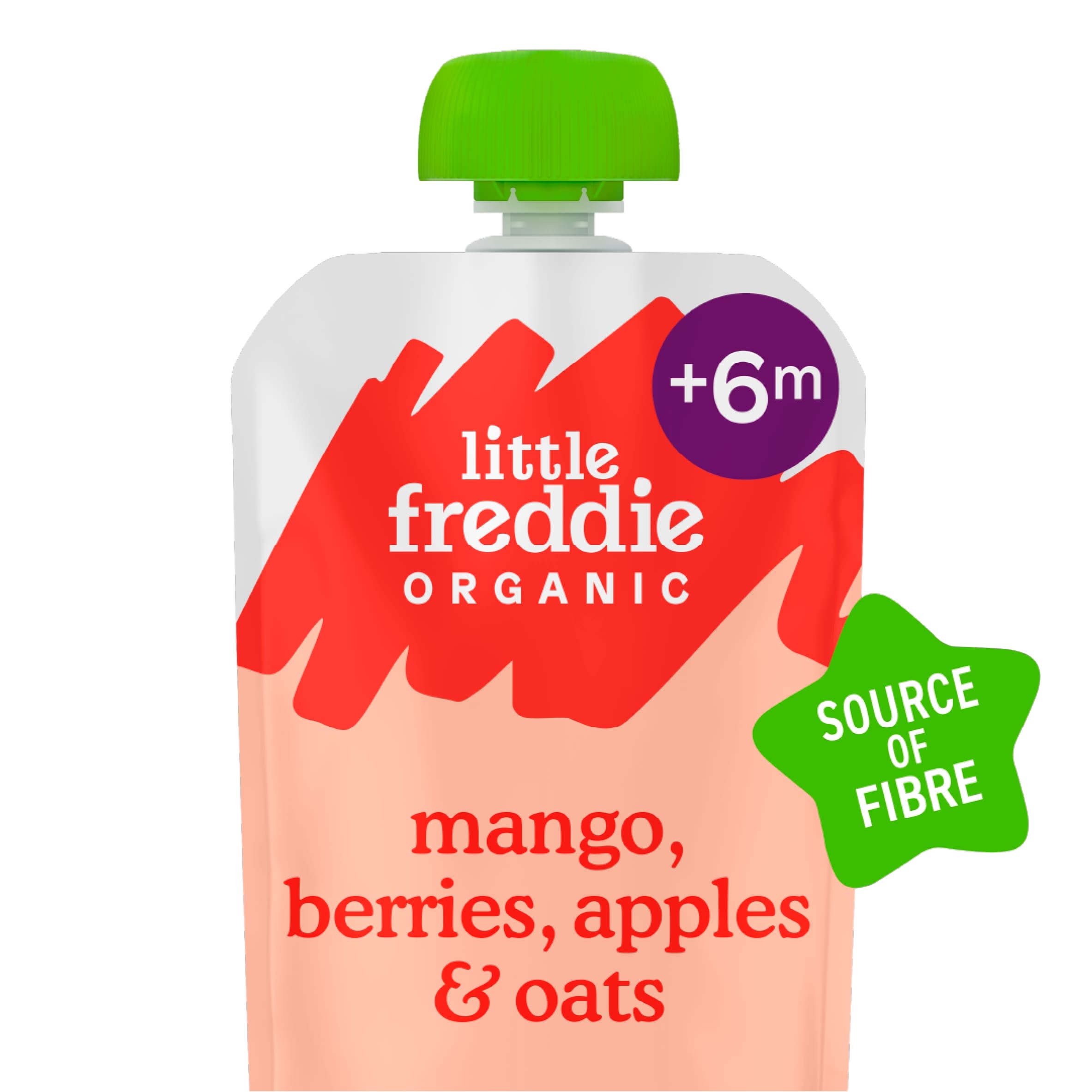 Little Freddie Organic Mango, Berries, Apples & Oats Baby Food Pouch 6+ Months 100g thumbnail 2