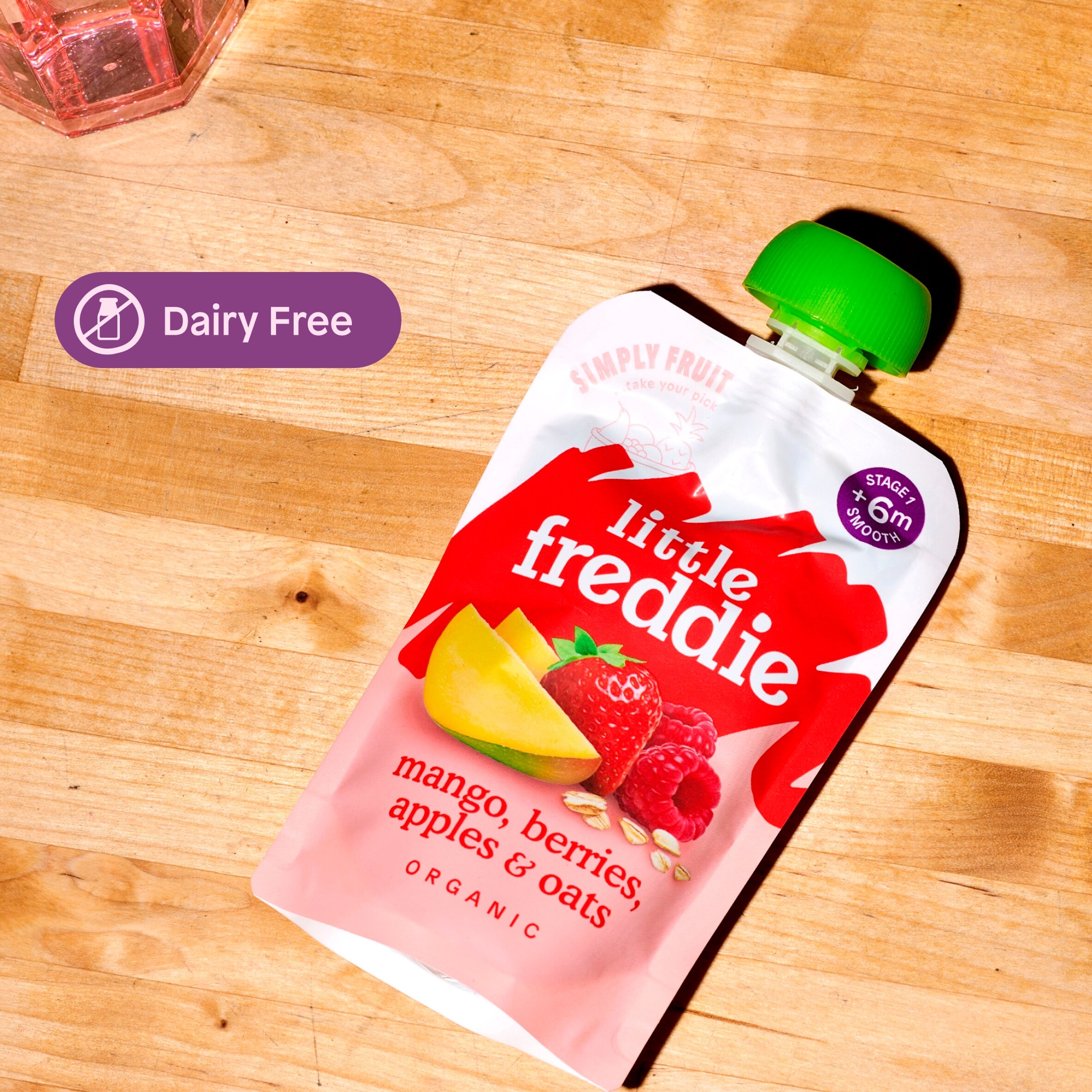 Little Freddie Organic Mango, Berries, Apples & Oats Baby Food Pouch 6+ Months 100g thumbnail 5