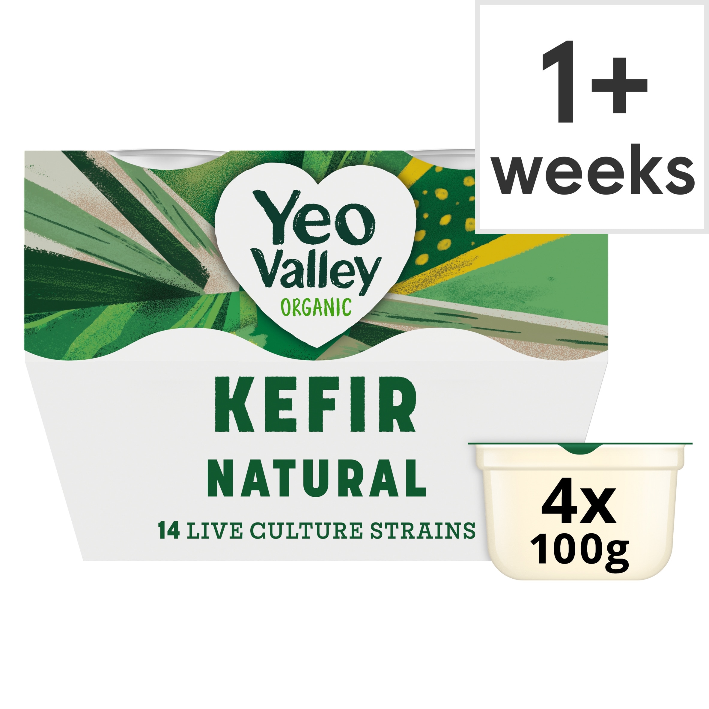 Yeo Valley Organic Gut Health Kefir Natural 4X100g