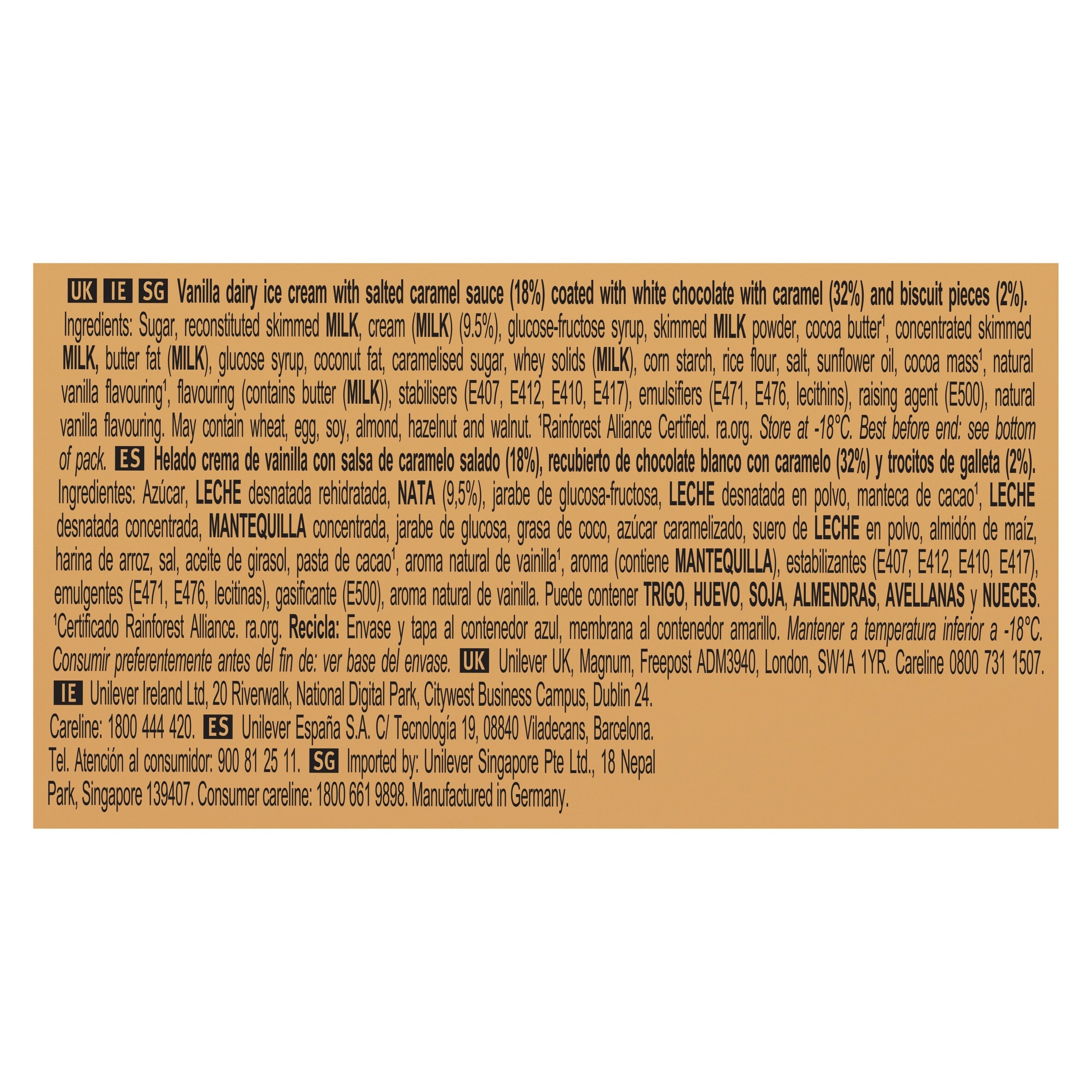 Magnum Bonbon Gold Caramel Billionaire Ice Cream Frozen Snack 204ml thumbnail 3