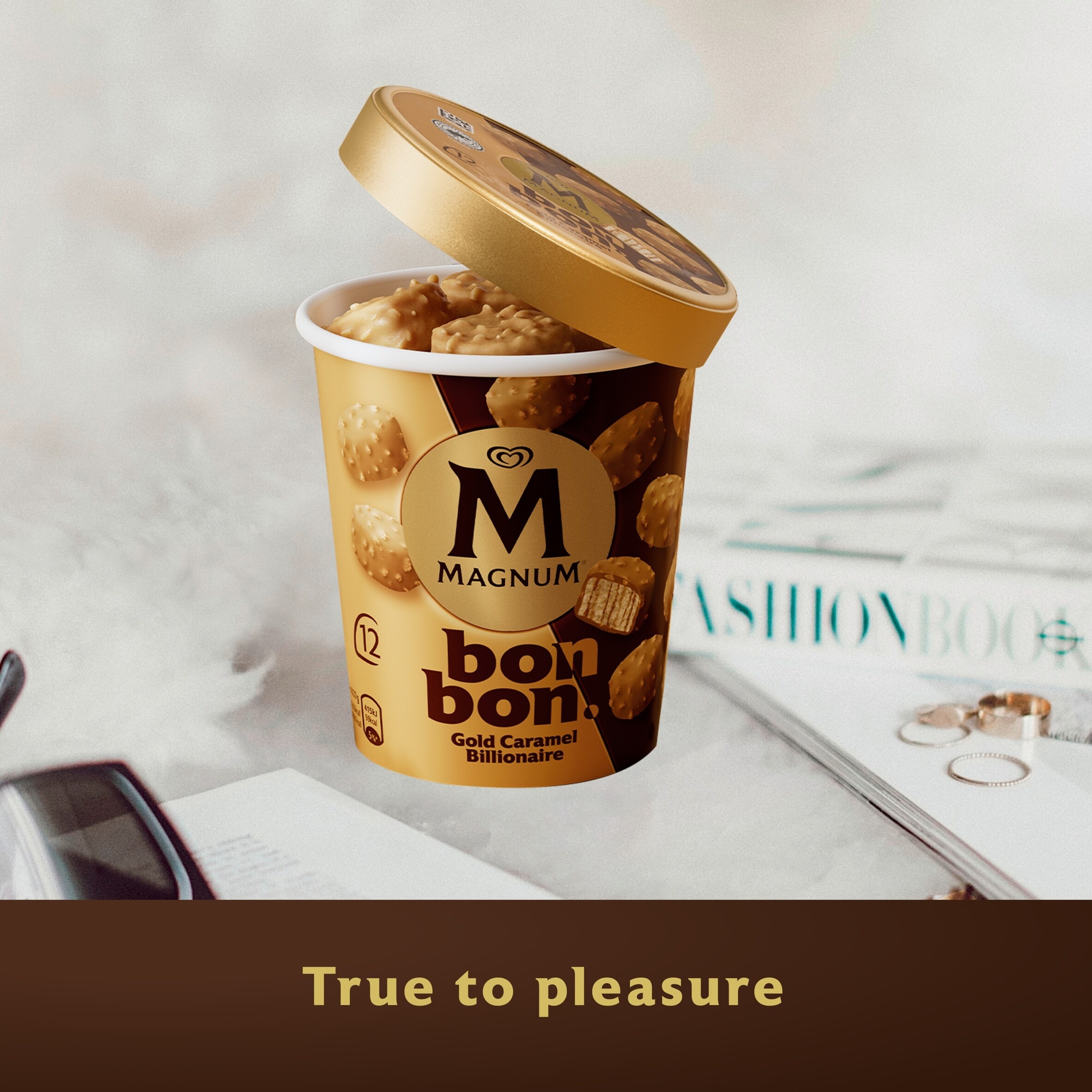 Magnum Bonbon Gold Caramel Billionaire Ice Cream Frozen Snack 204ml thumbnail 4