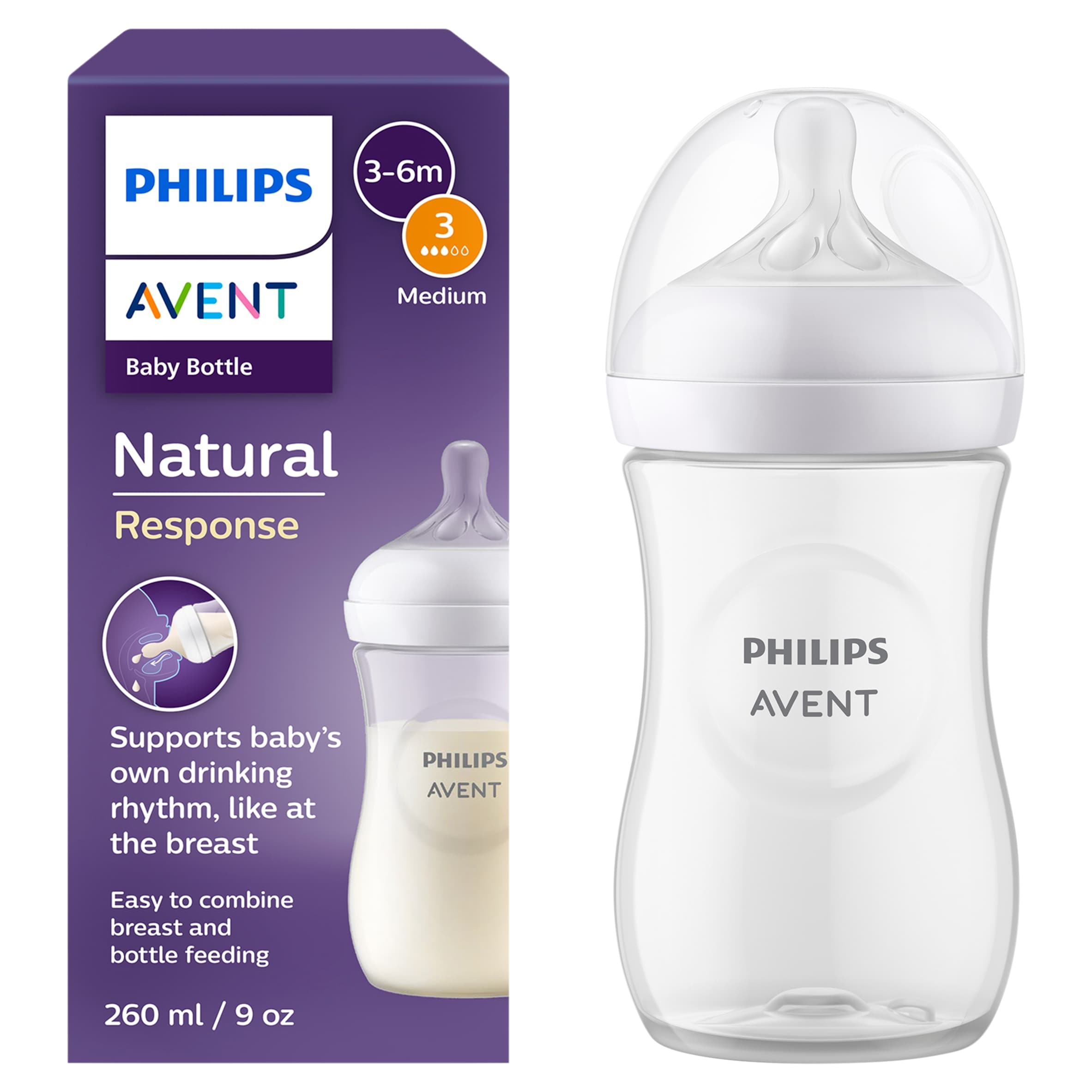 Philips Avent Natural Response Bottle 1m+ 260ml